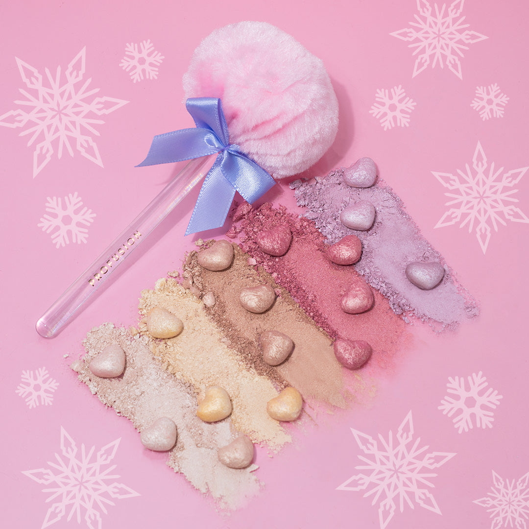 Frosted Snow Sparkle | Twinkling Lights Powder Puff Set