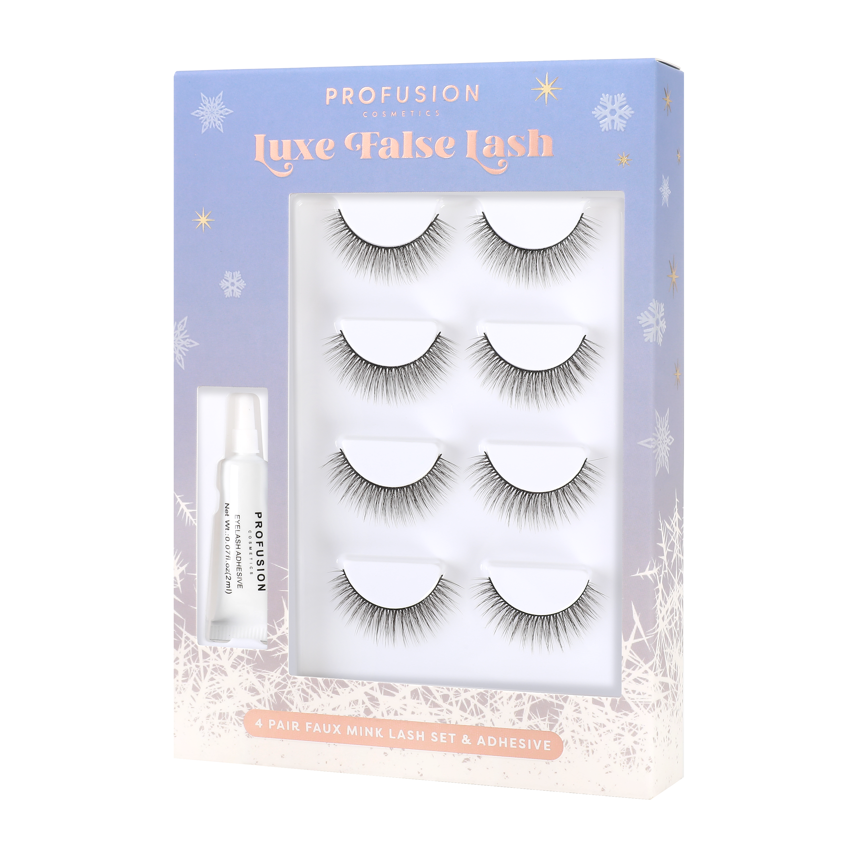 Frosted Snow Sparkle | 4 Pair Luxe False Lash Set