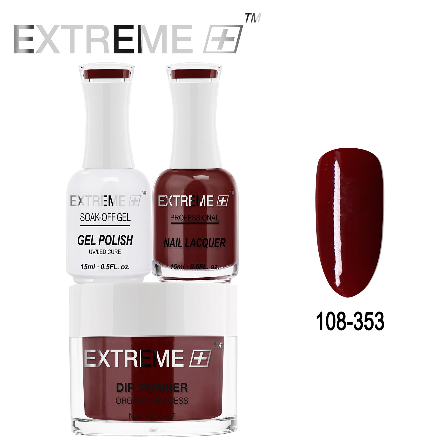 EXTREME+ All-in-One 3-in-1 Combo Set - Dip Powder, Gel Polish, and Nail Lacquer #108