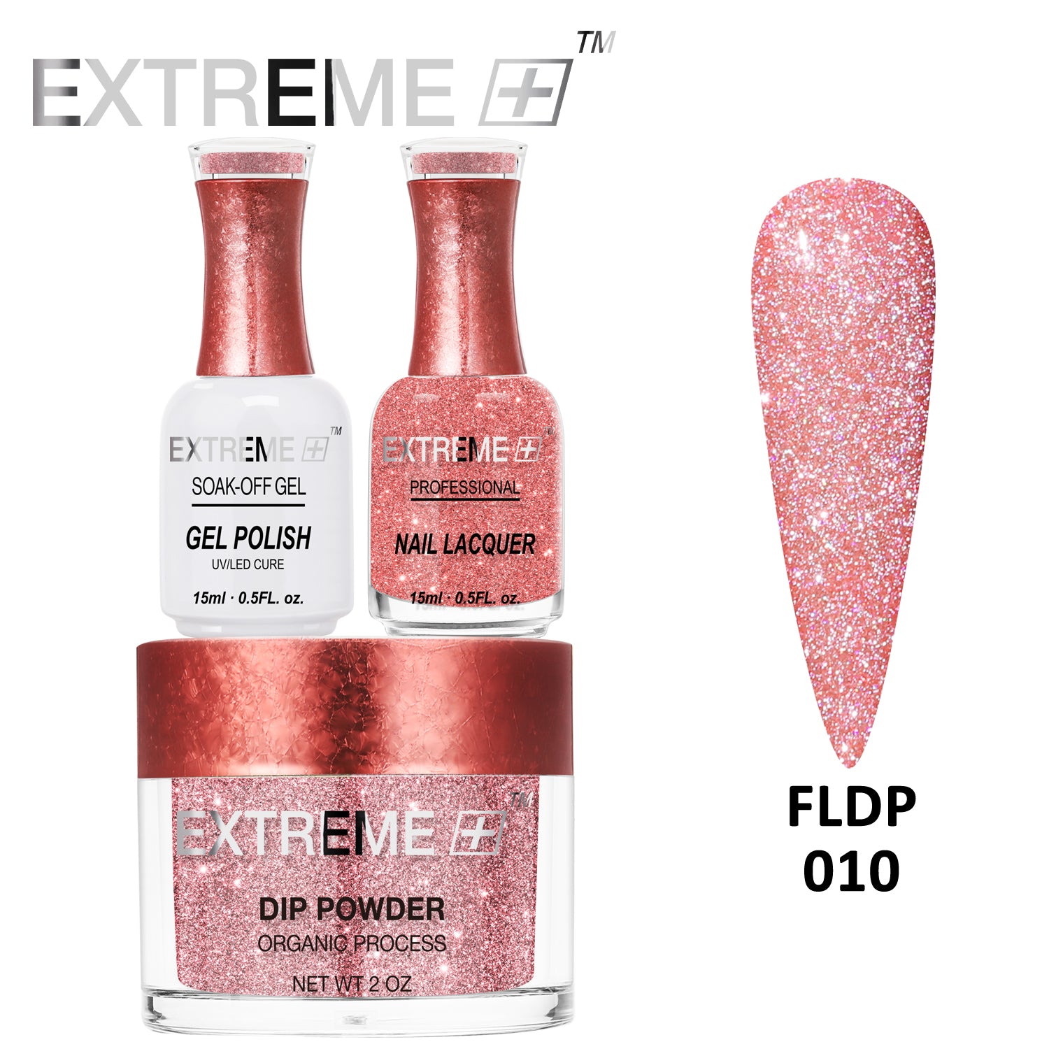 EXTREME+ Flashlight on Nail Reflective Glitter Trio Kit - #010 Floral