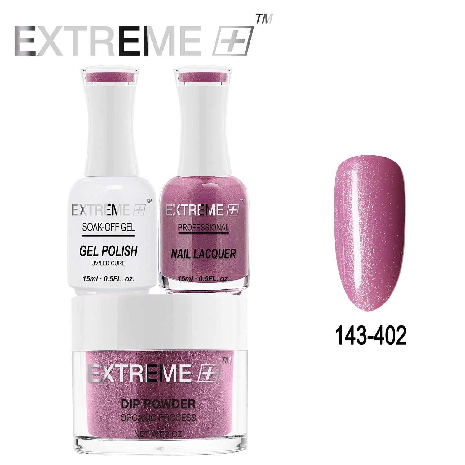 EXTREME+ All-in-One 3-in-1 Combo Set - Dip Powder, Gel Polish, and Nail Lacquer #143