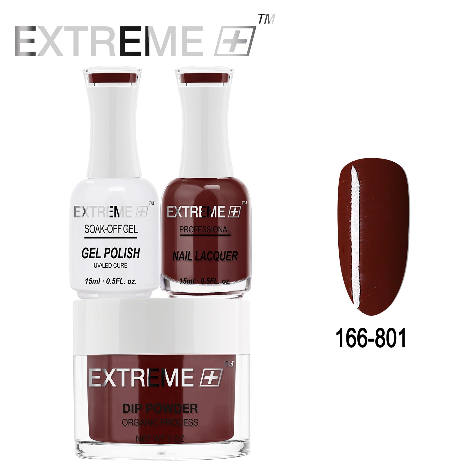 EXTREME+ All-in-One 3-in-1 Combo Set - Dip Powder, Gel Polish, and Nail Lacquer #166