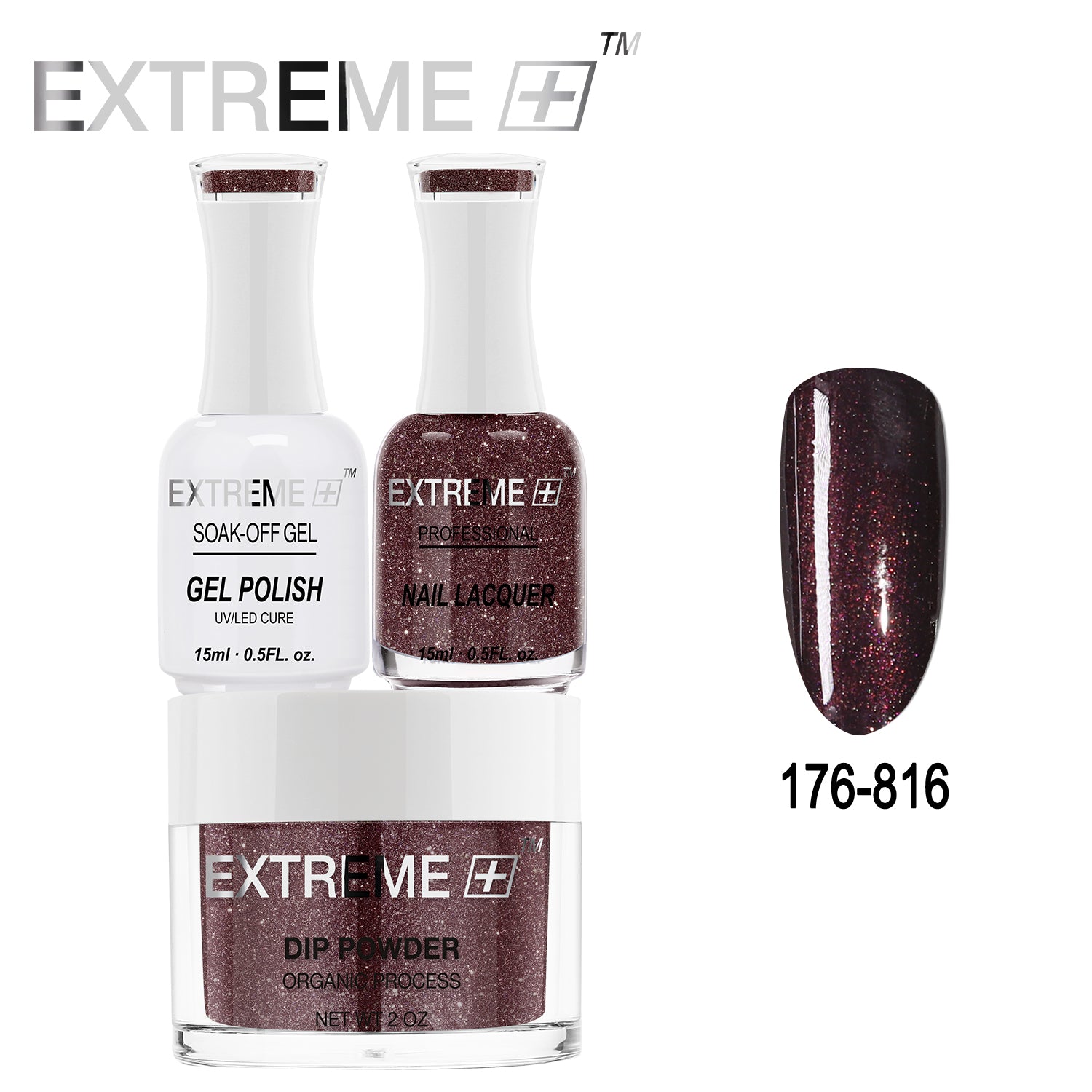 EXTREME+ All-in-One 3-in-1 Combo Set - Dip Powder, Gel Polish, and Nail Lacquer #176