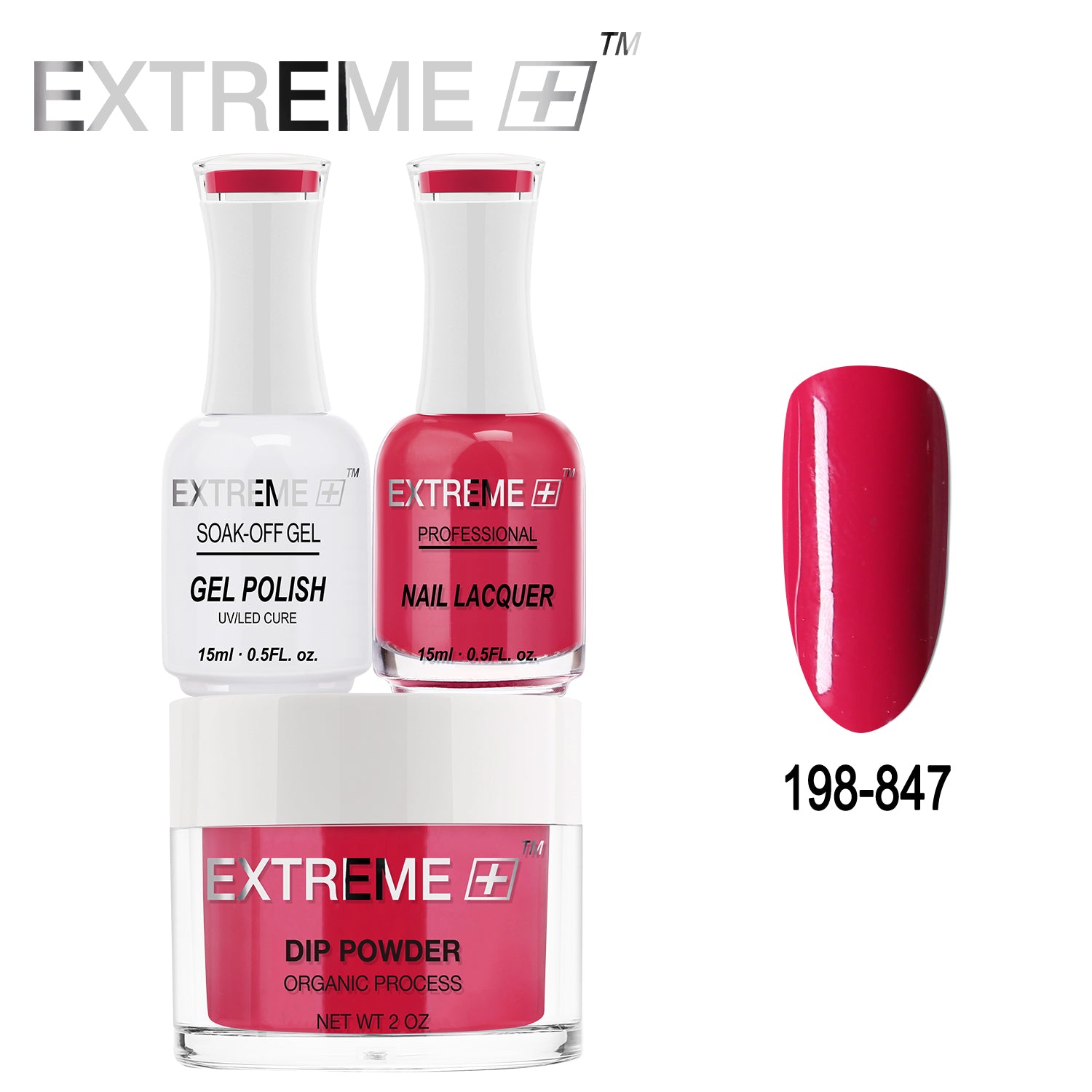 EXTREME+ All-in-One 3-in-1 Combo Set - Dip Powder, Gel Polish, and Nail Lacquer #198