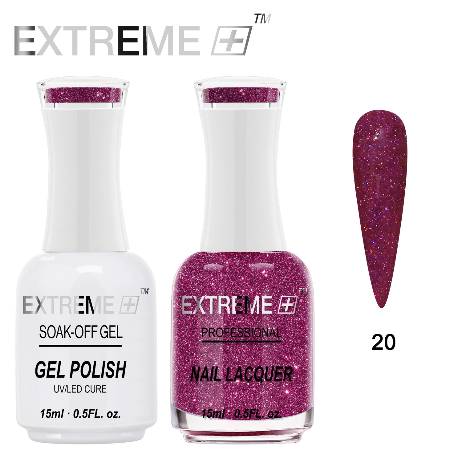 EXTREME+ Holo Chrome Gel Matching Lacquer - #020