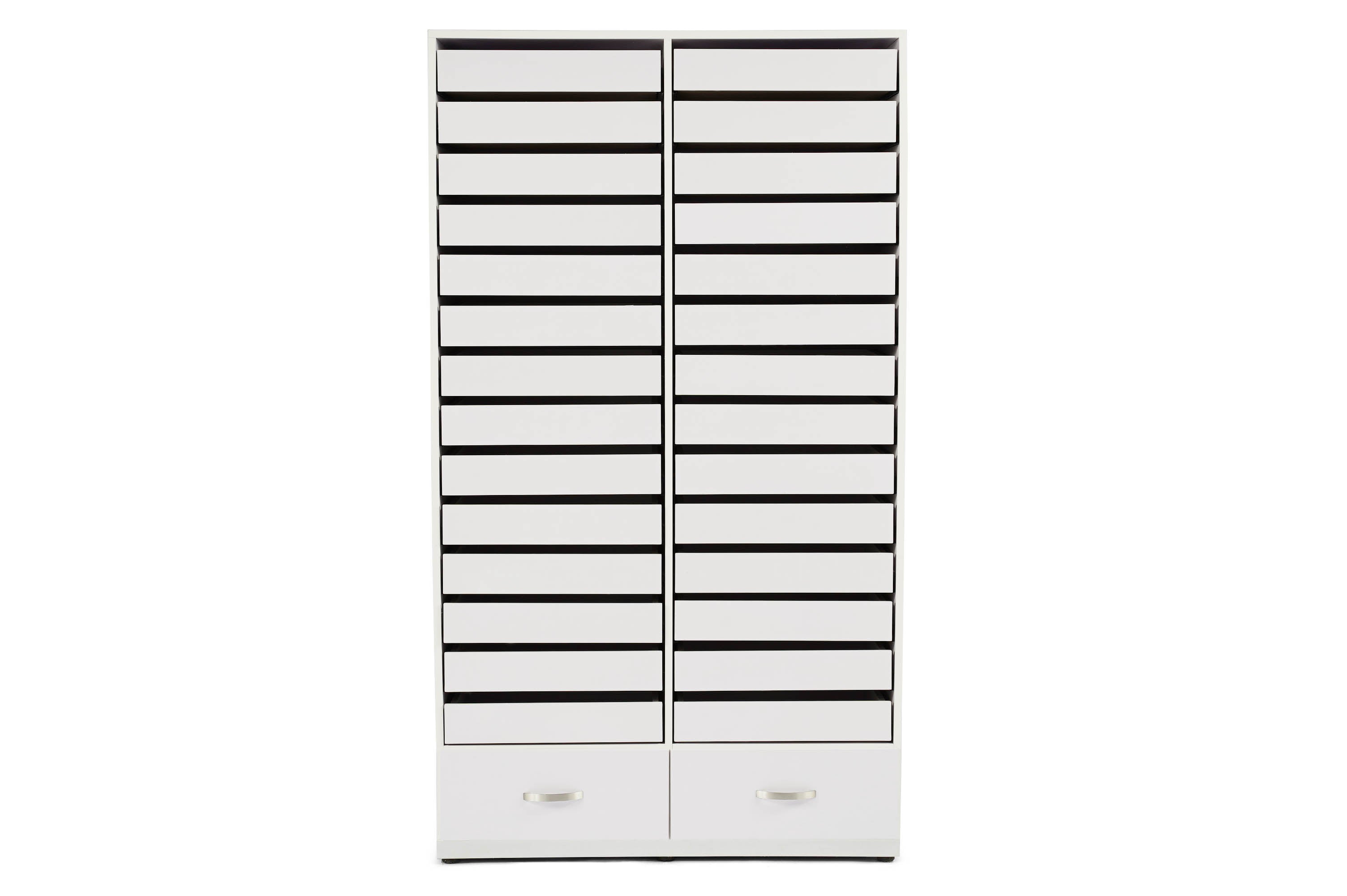 Cabinet Rack Display 68" - White Shiny Silver