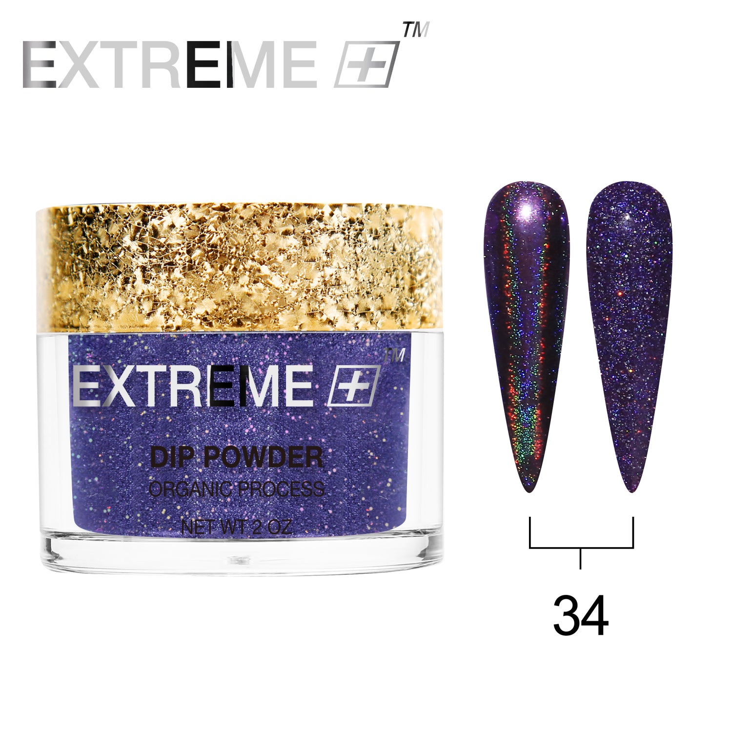 EXTREME+ Holo Chrome Dip Powder - #034