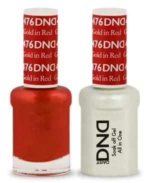 DND - Gel & Lacquer # 476 Gold in Red