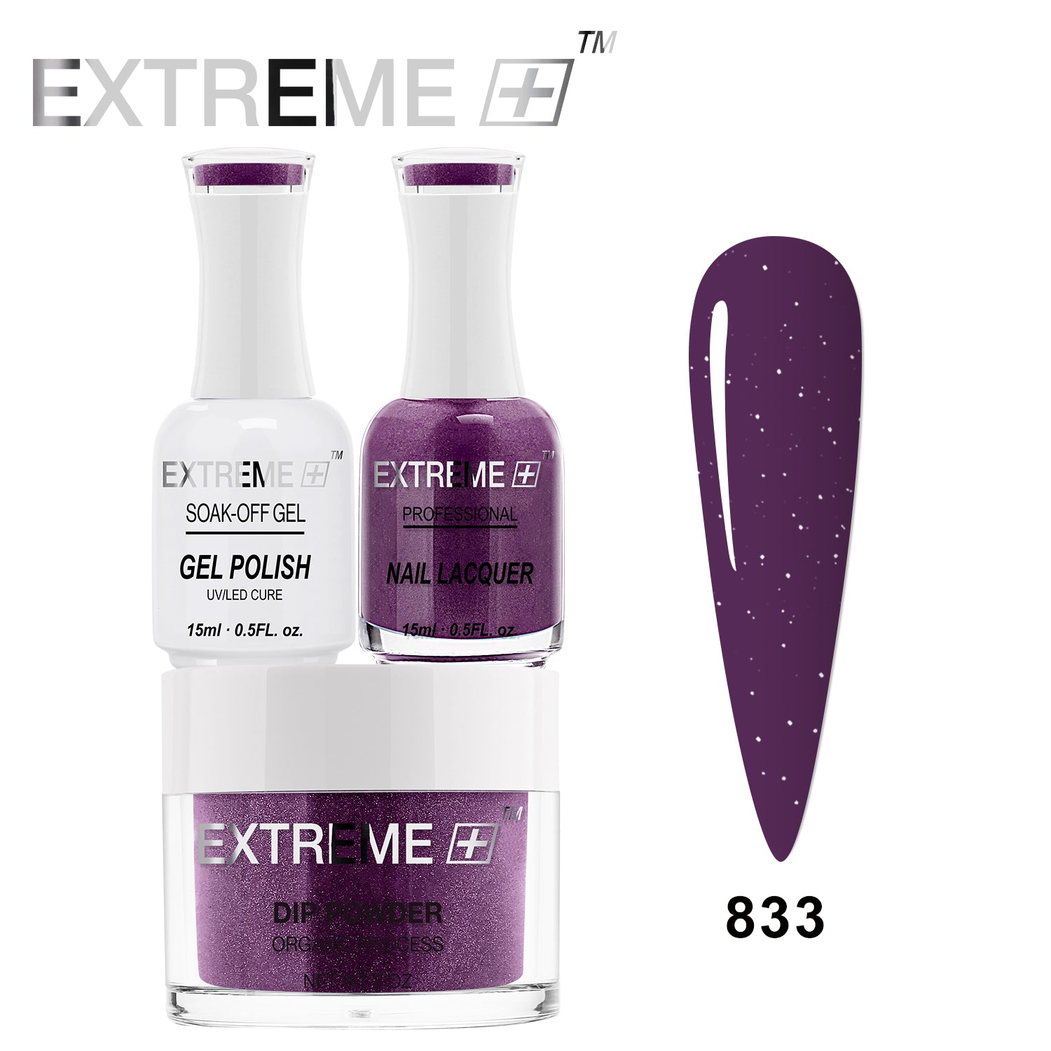 EXTREME+ 3 in 1 Combo Set - Gel, Lacquer, & Dip - #833