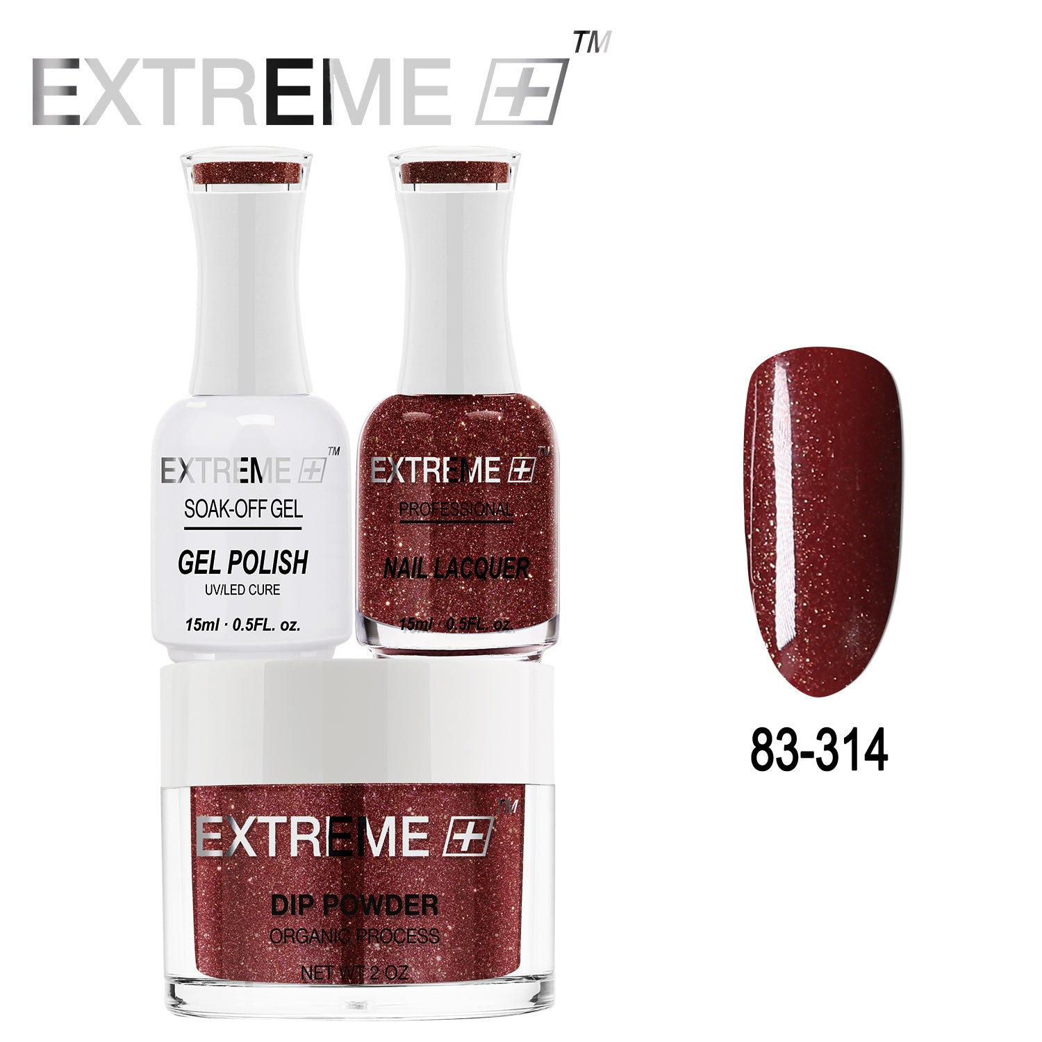 EXTREME+ All-in-One 3-in-1 Combo Set - Dip Powder, Gel Polish, and Nail Lacquer #083