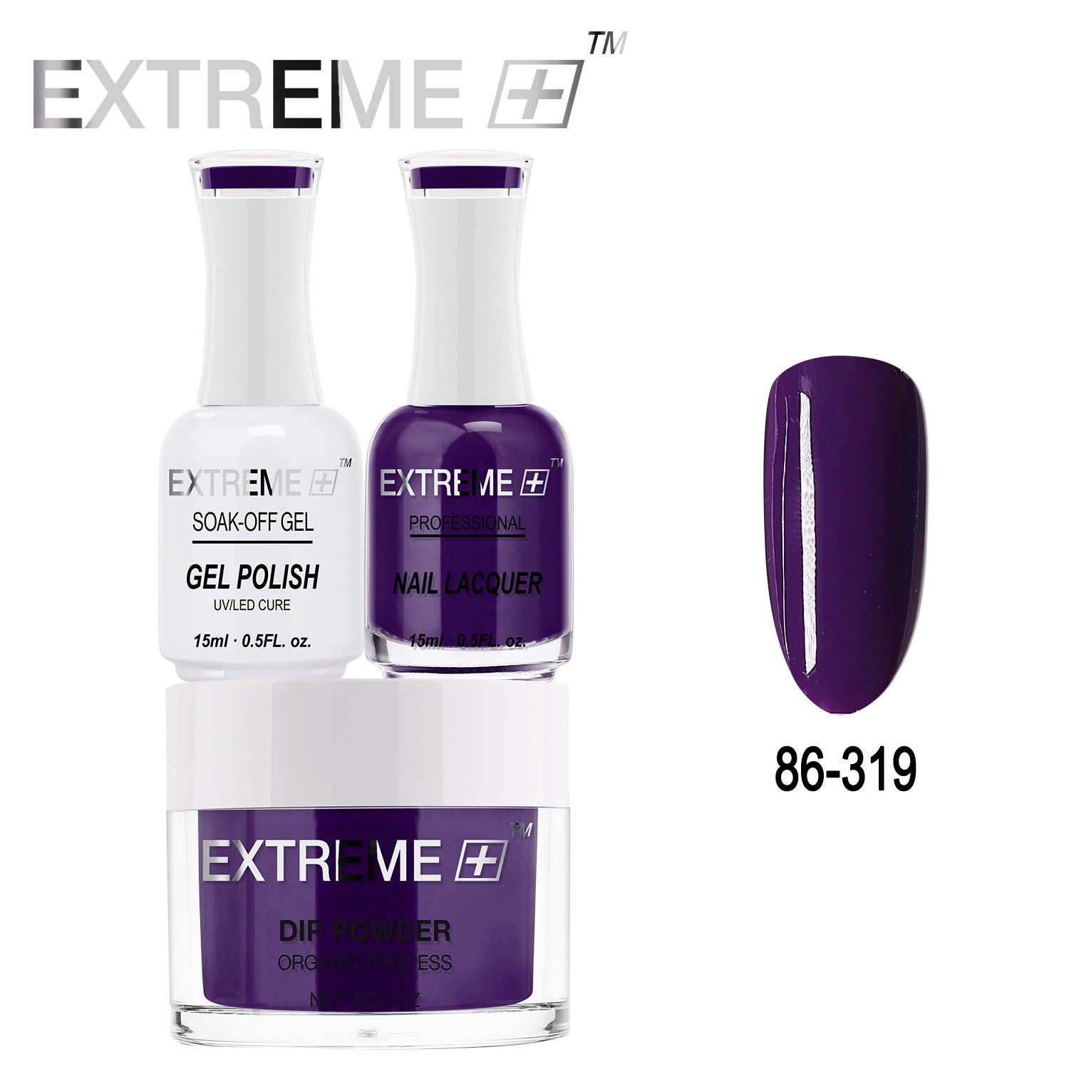 EXTREME+ All-in-One 3-in-1 Combo Set - Dip Powder, Gel Polish, and Nail Lacquer #086