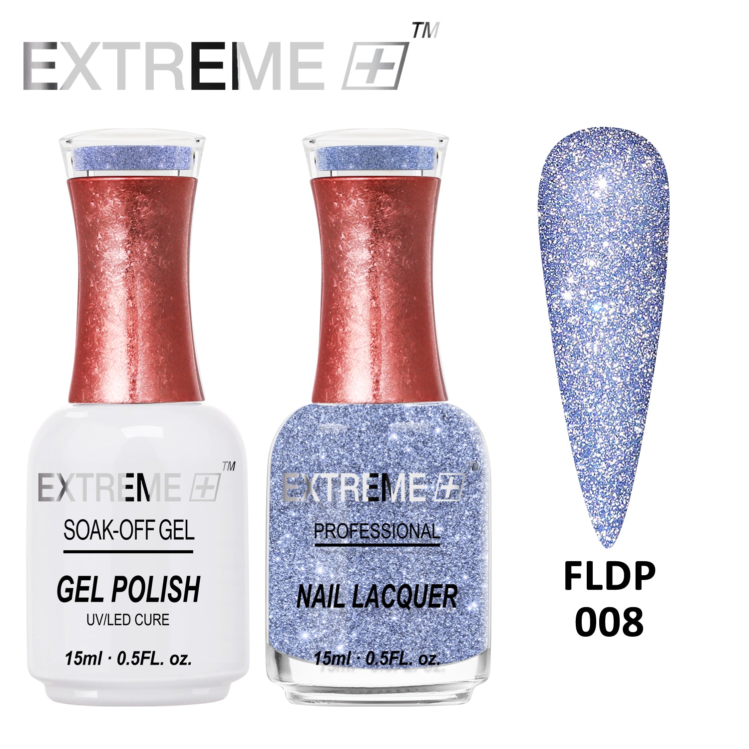 EXTREME+ Flashlight on Nail Reflective Glitter Gel Duo - #008 Pigeon