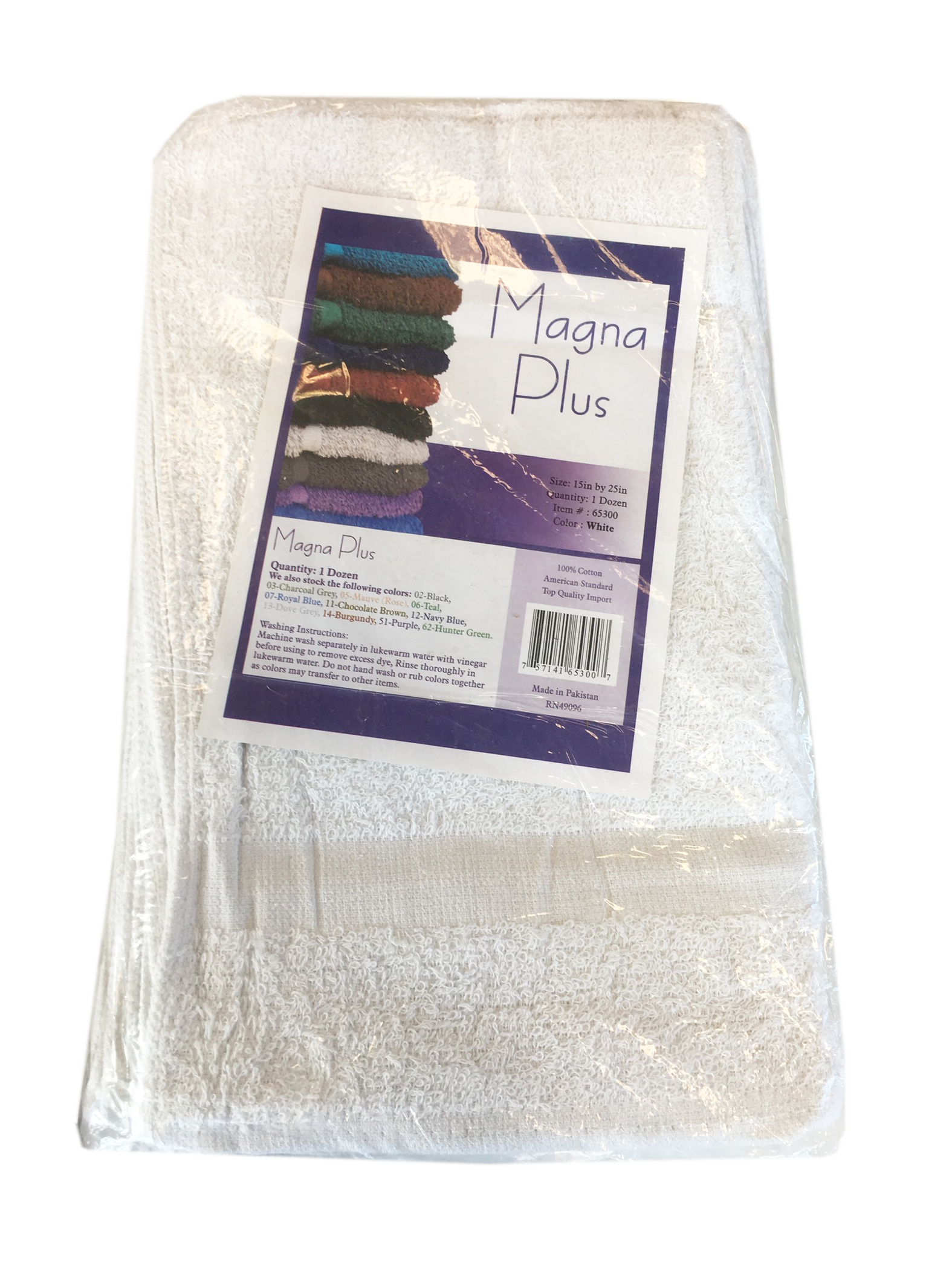 12 PCS Magna Plus Cotton Towels 100% Cotton - White