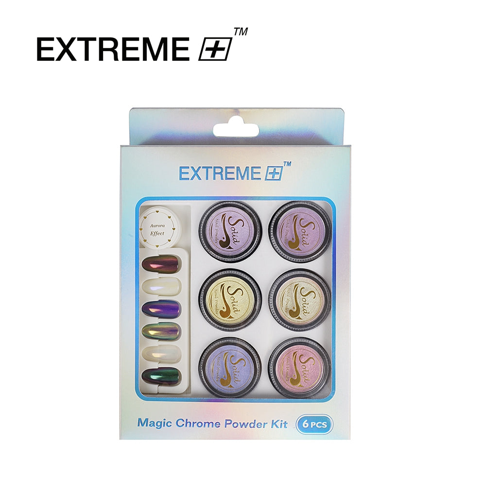 EXTREME+ Mirror Nail Glitter Aurora Powder Ice Kit 6 colors