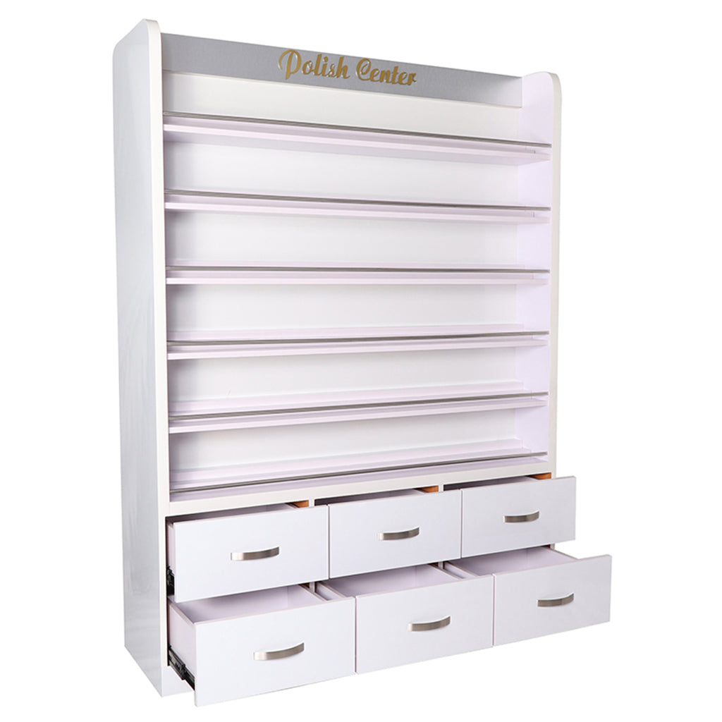 Cabinet Rack Display 2 Sides - White Shiny Silver