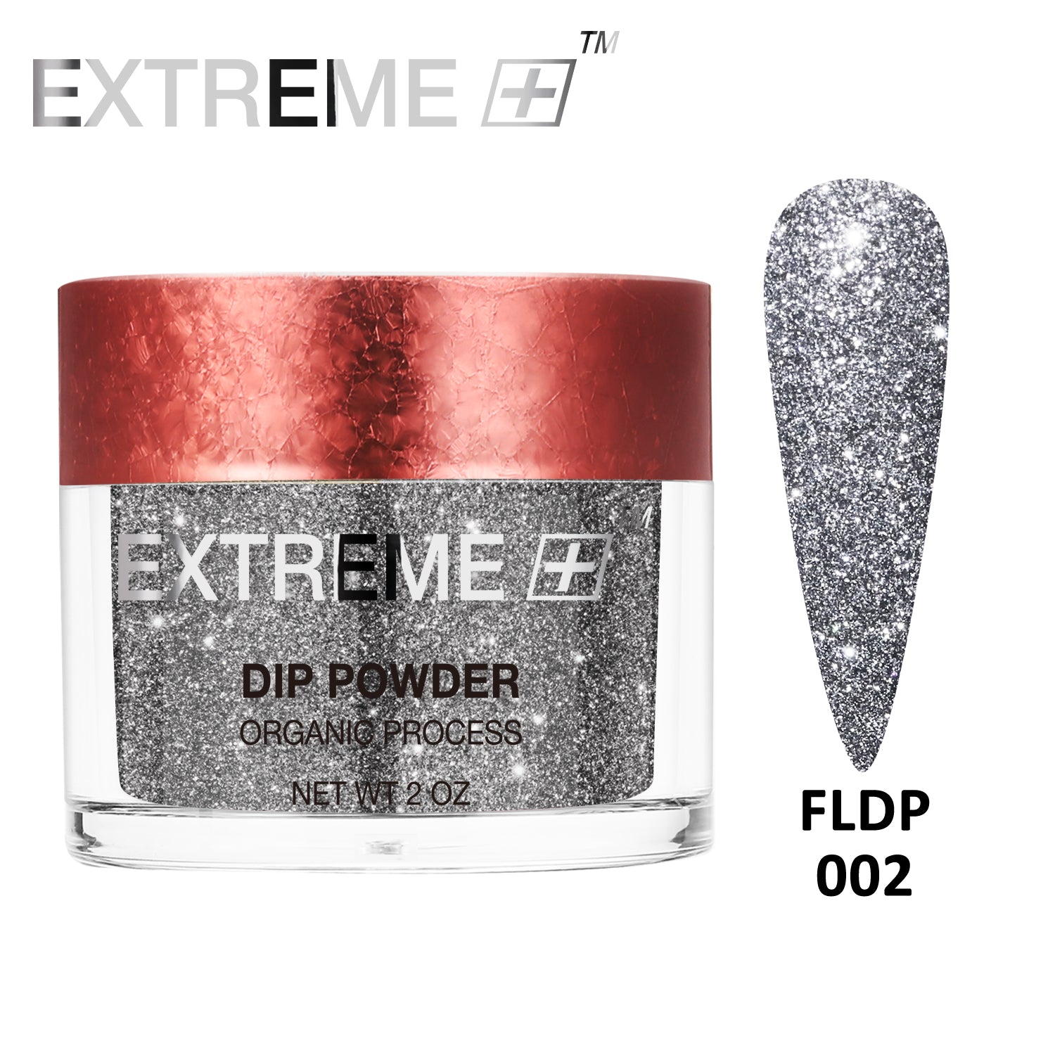 EXTREME+ Flashlight on Nail Reflective Glitter Dipping Powder - #002 Iron