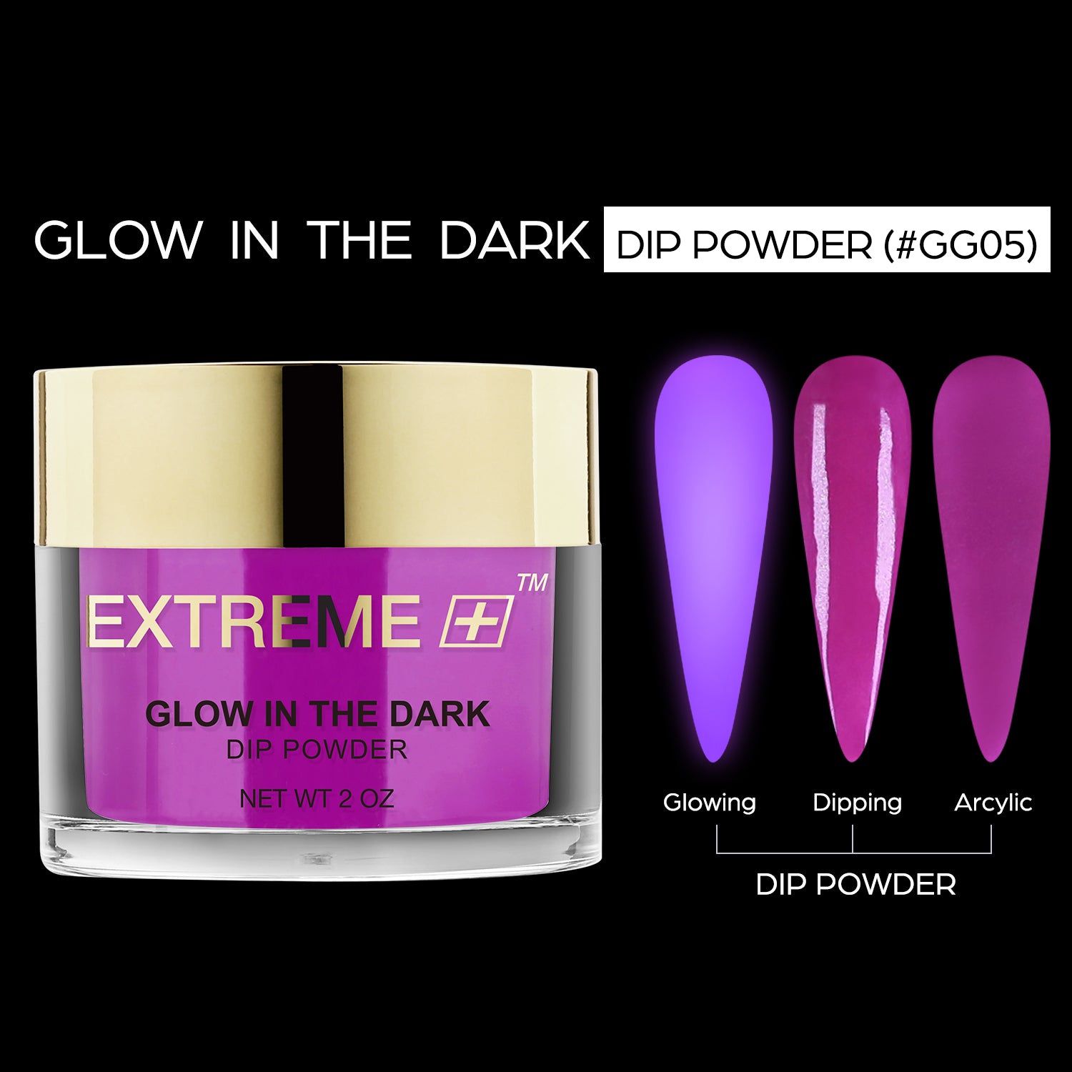 EXTREME+ SUPER Glow in the Dark Dip Powder 2 oz - #005