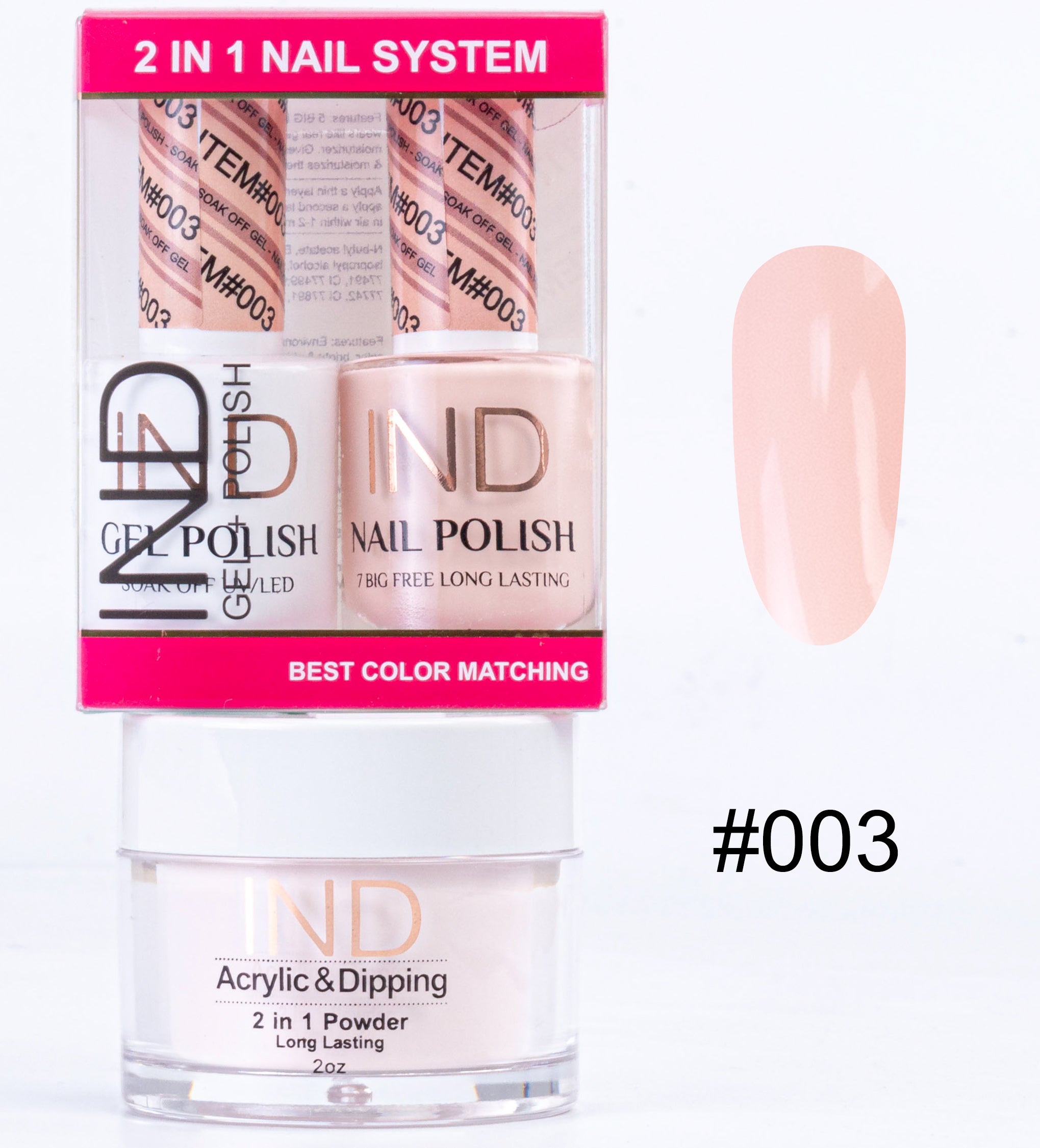 Combo IND 3 IN 1 Gel + Sơn mài + Phấn phủ - #03