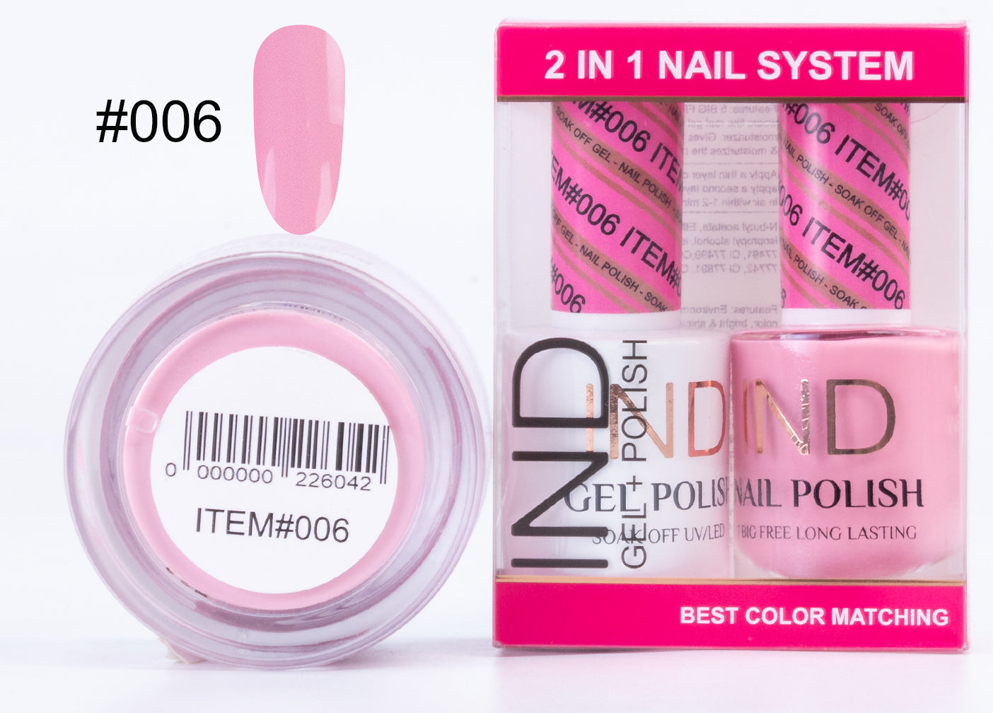 IND Combo 3 TRONG 1 Gel + Sơn mài + Phấn phủ - #06