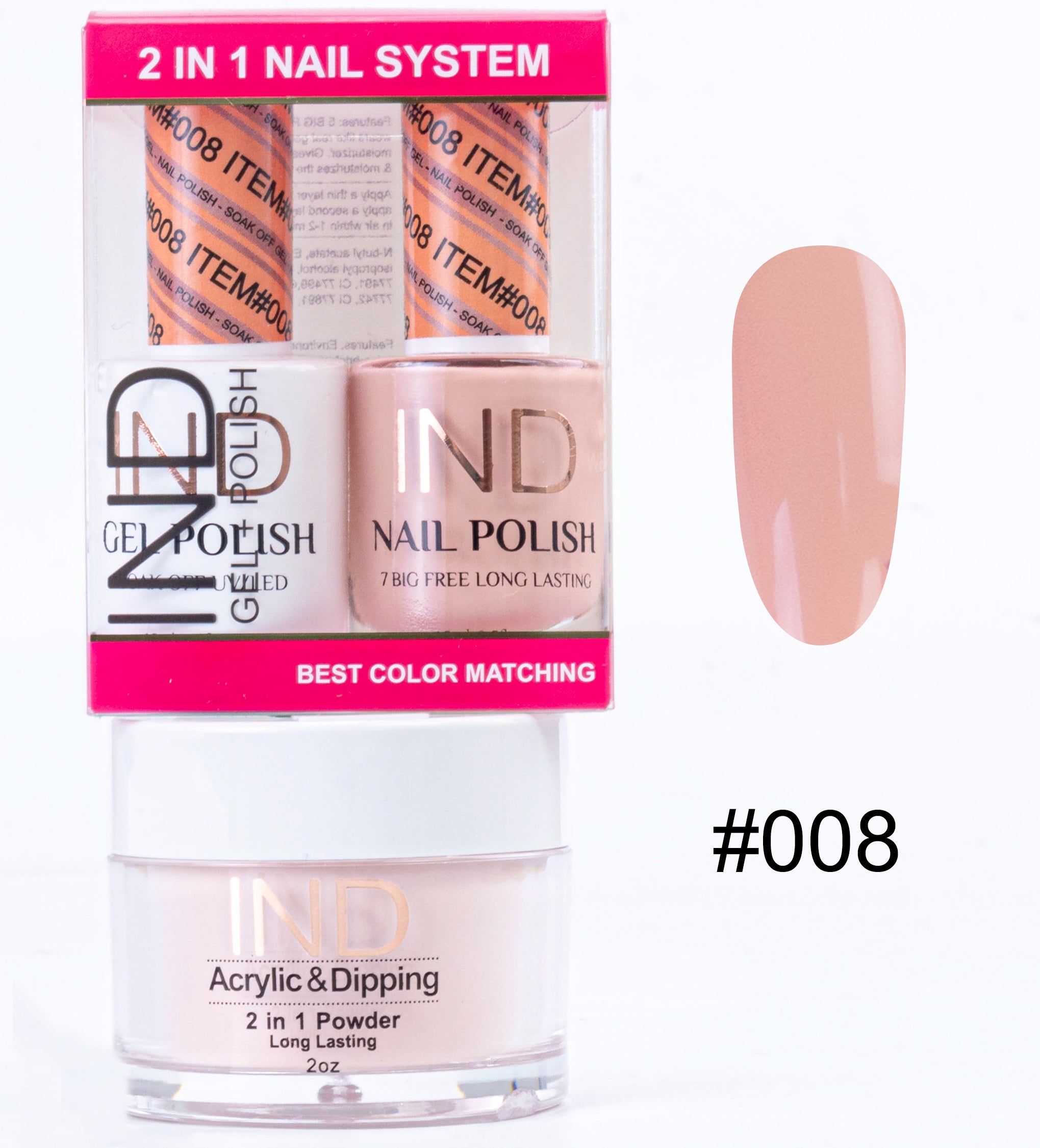 IND 3 IN 1 Combo Gel +Lacquer+dipping powder - #08