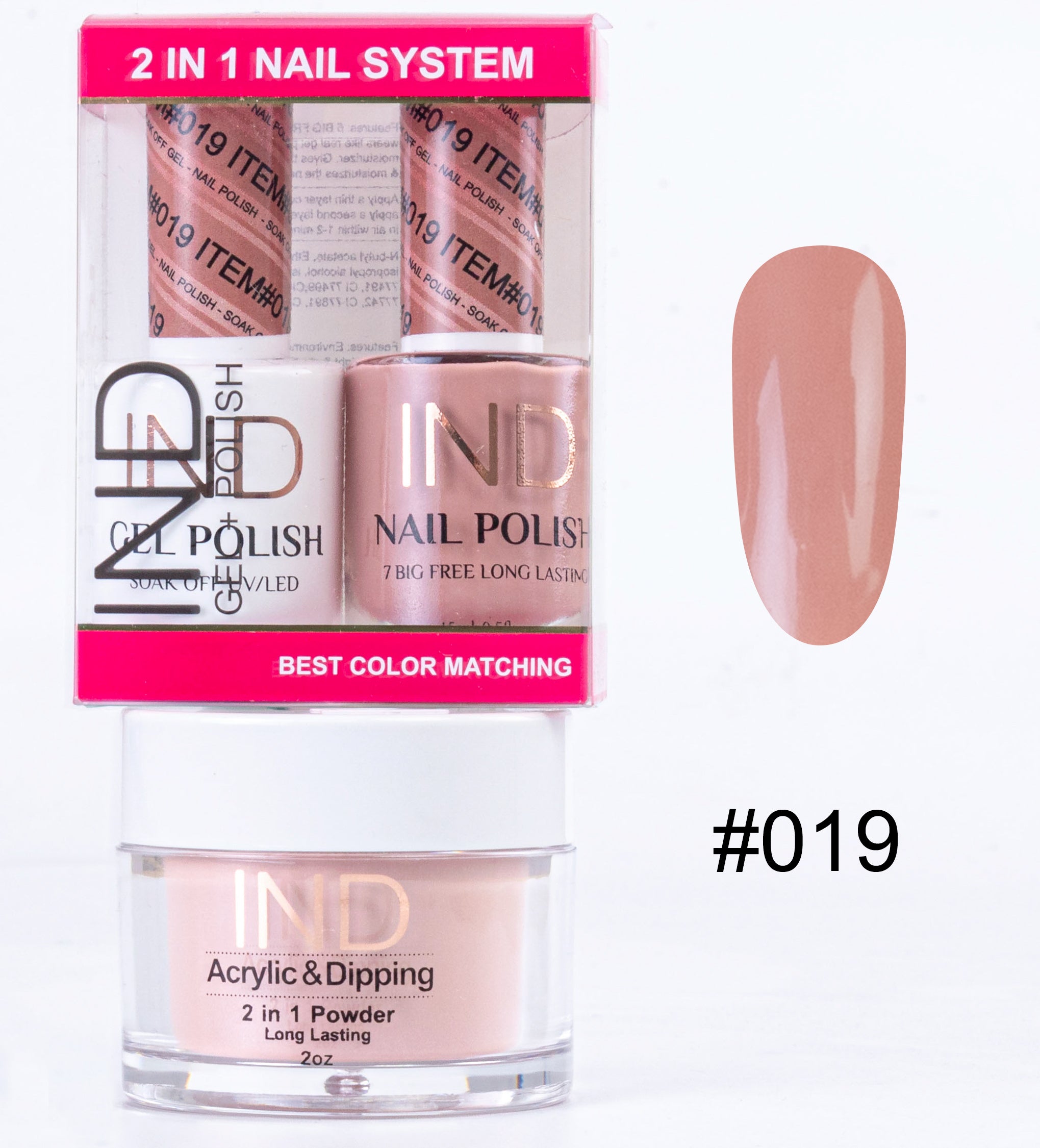 IND 3 IN 1 Combo Gel +Lacquer+dipping powder - #19