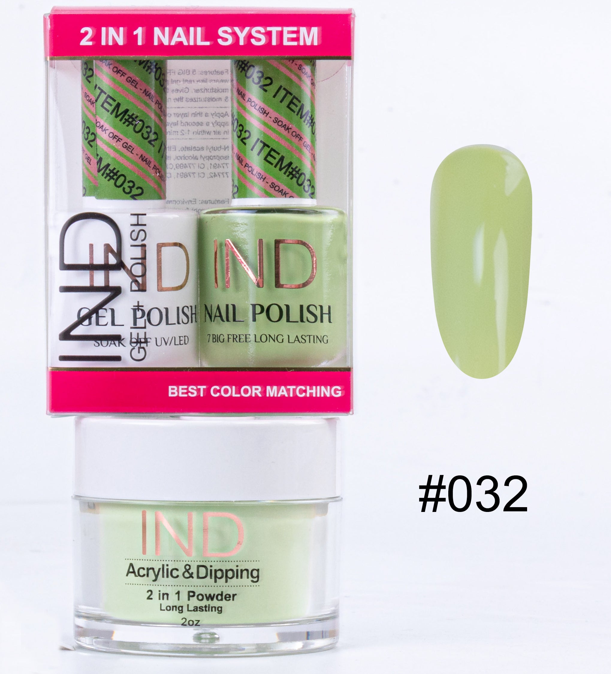 Combo IND 3 TRONG 1 Gel + Sơn mài + Phấn phủ - #32