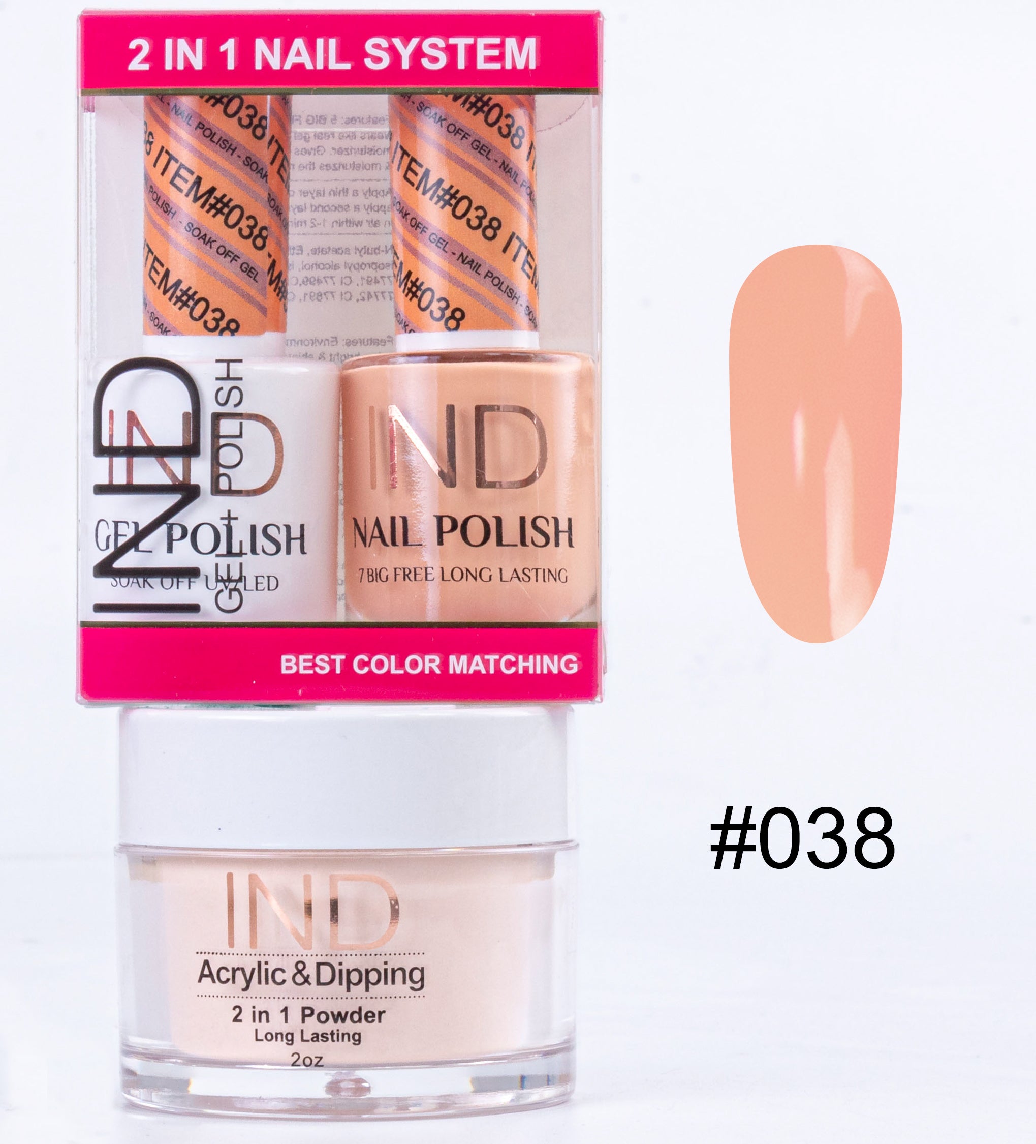 IND 3 IN 1 Combo Gel +Lacquer+dipping powder - #38