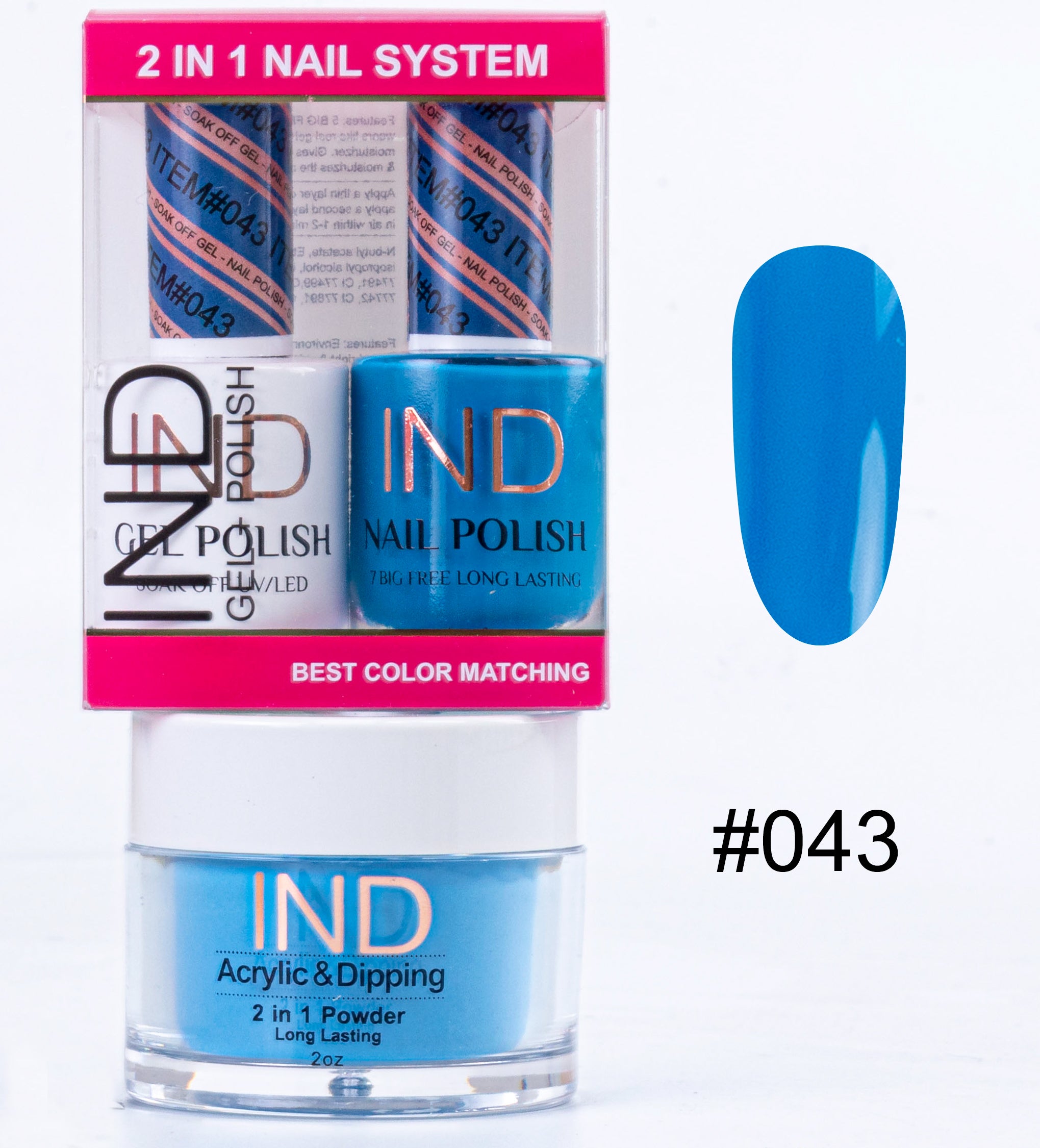 IND 3 IN 1 Combo Gel +Lacquer+dipping powder - #43