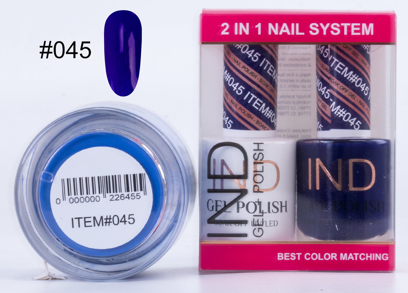 IND Combo 3 TRONG 1 Gel + Sơn mài + Phấn phủ - #45