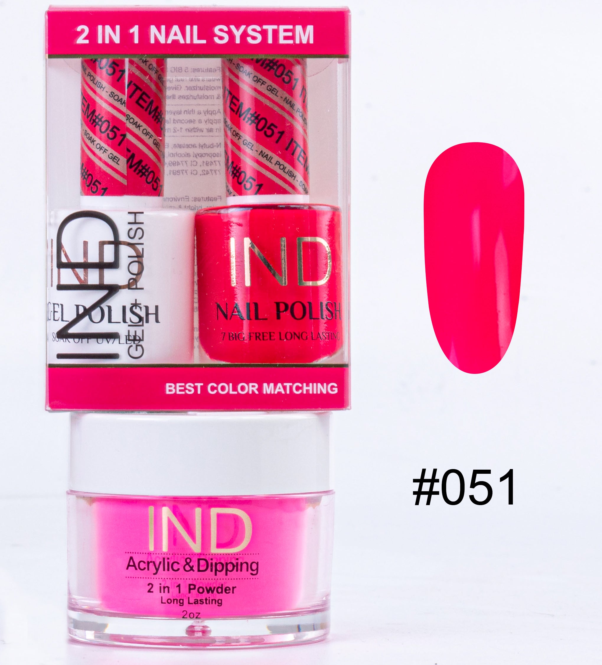 Combo IND 3 TRONG 1 Gel + Sơn mài + Phấn phủ - #51