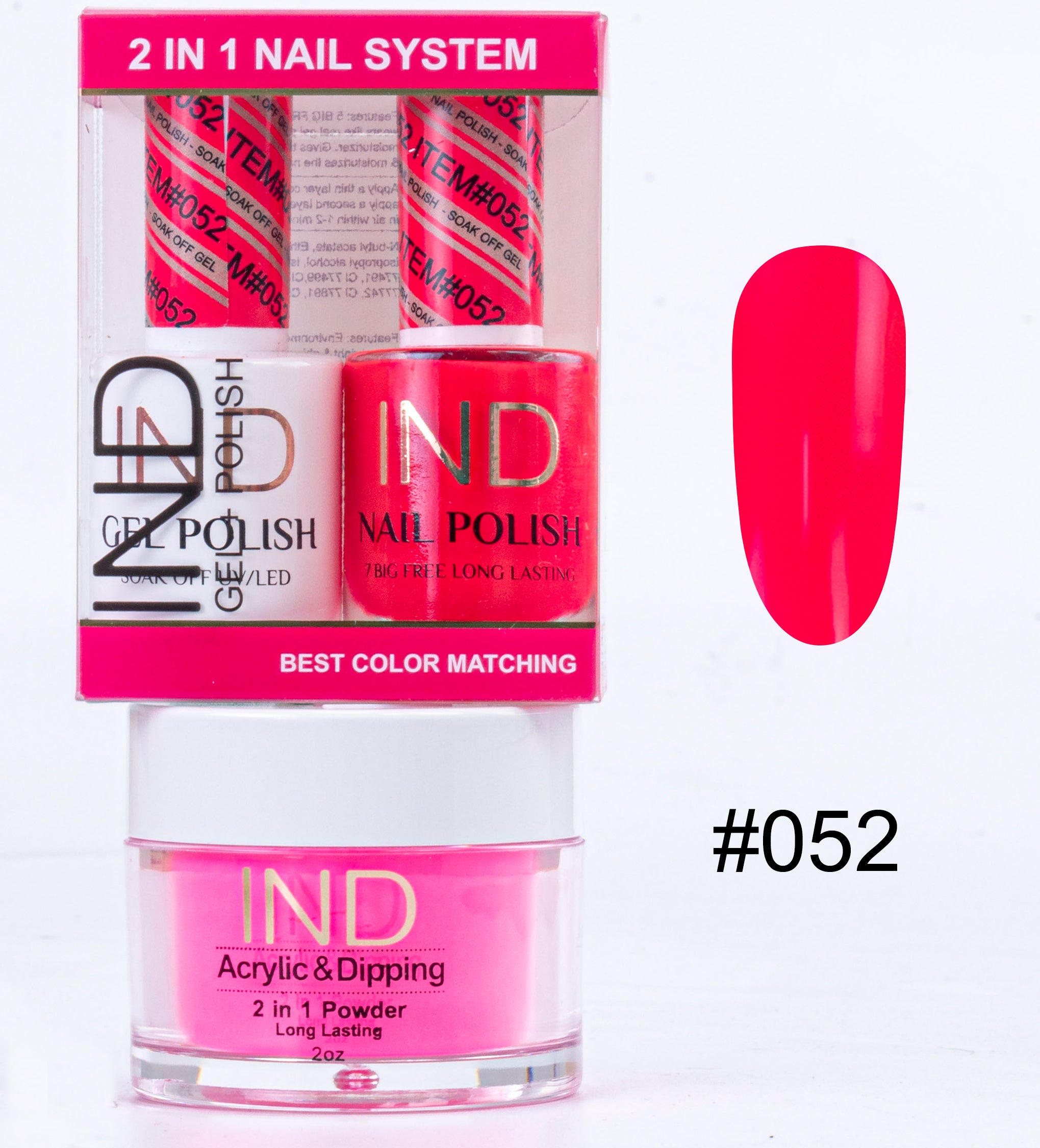 Combo IND 3 TRONG 1 Gel + Sơn mài + Phấn phủ - #52