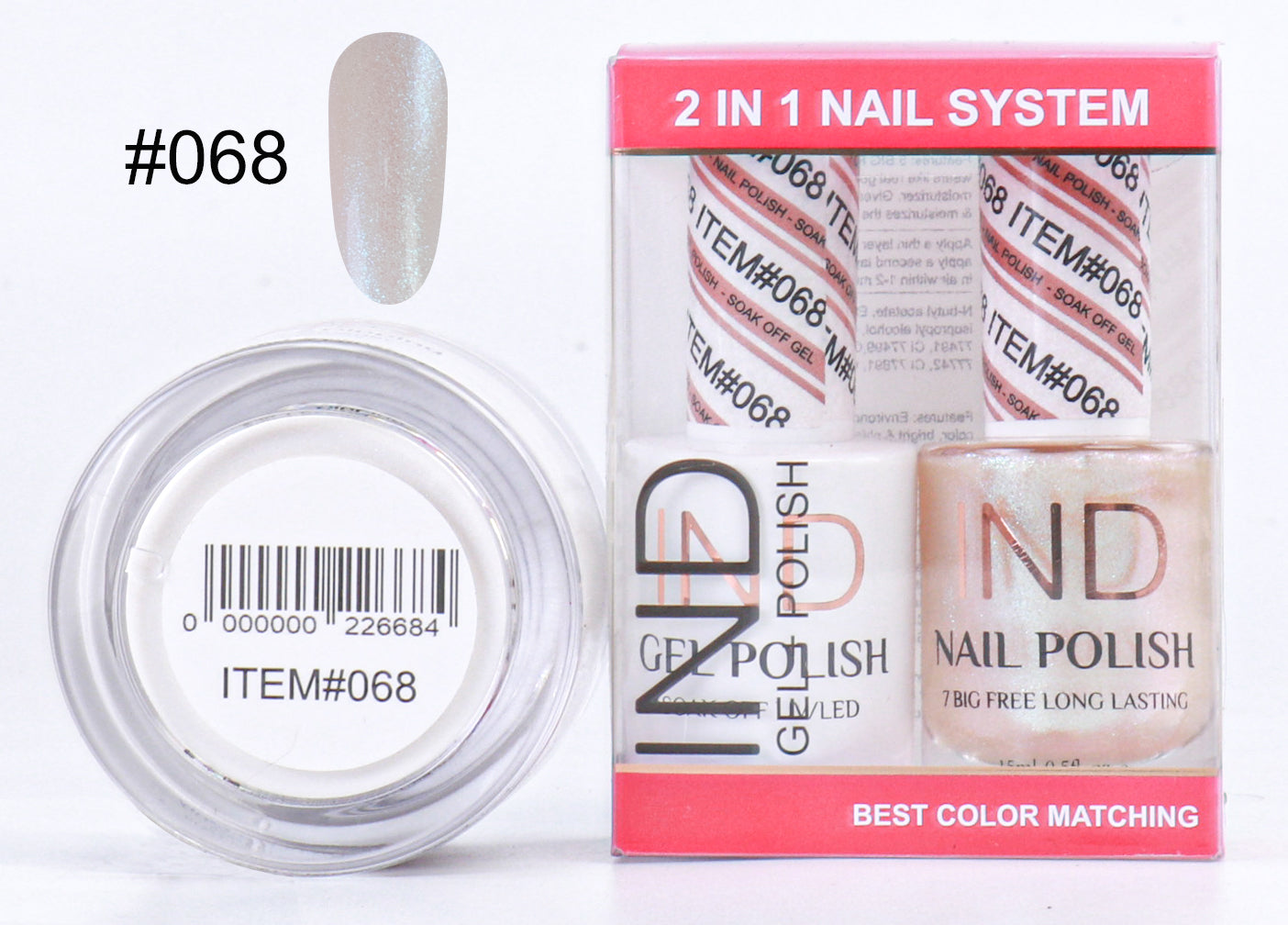 IND 3 IN 1 Combo Gel +Lacquer+dipping powder - #68