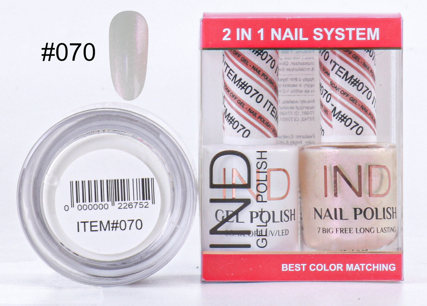 IND Combo 3 TRONG 1 Gel + Sơn mài + Phấn phủ - #70