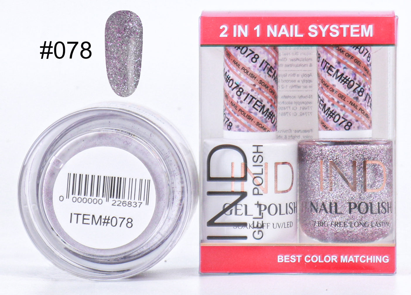 Combo IND 3 TRONG 1 Gel + Sơn mài + Phấn phủ - #78