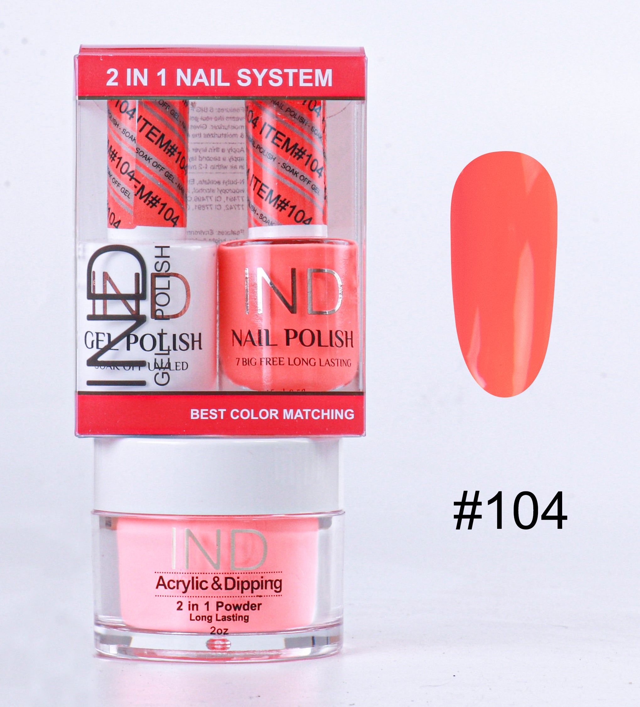 IND 3 IN 1 Combo Gel +Lacquer+dipping powder - #104