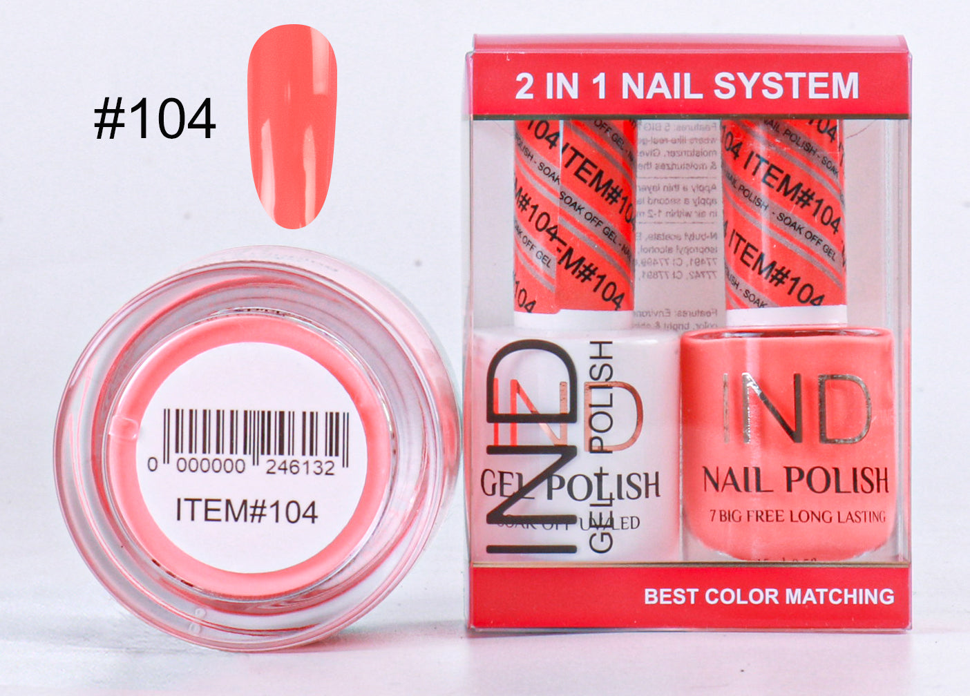 IND 3 IN 1 Combo Gel +Lacquer+dipping powder - #104