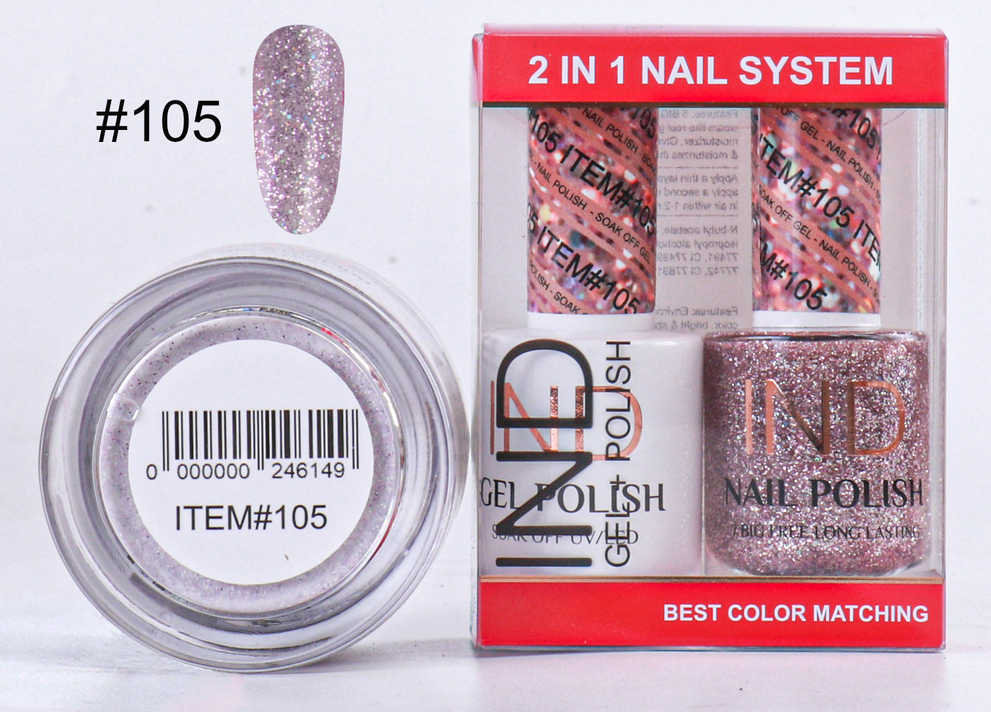 IND 3 IN 1 Combo Gel +Lacquer+dipping powder - #105