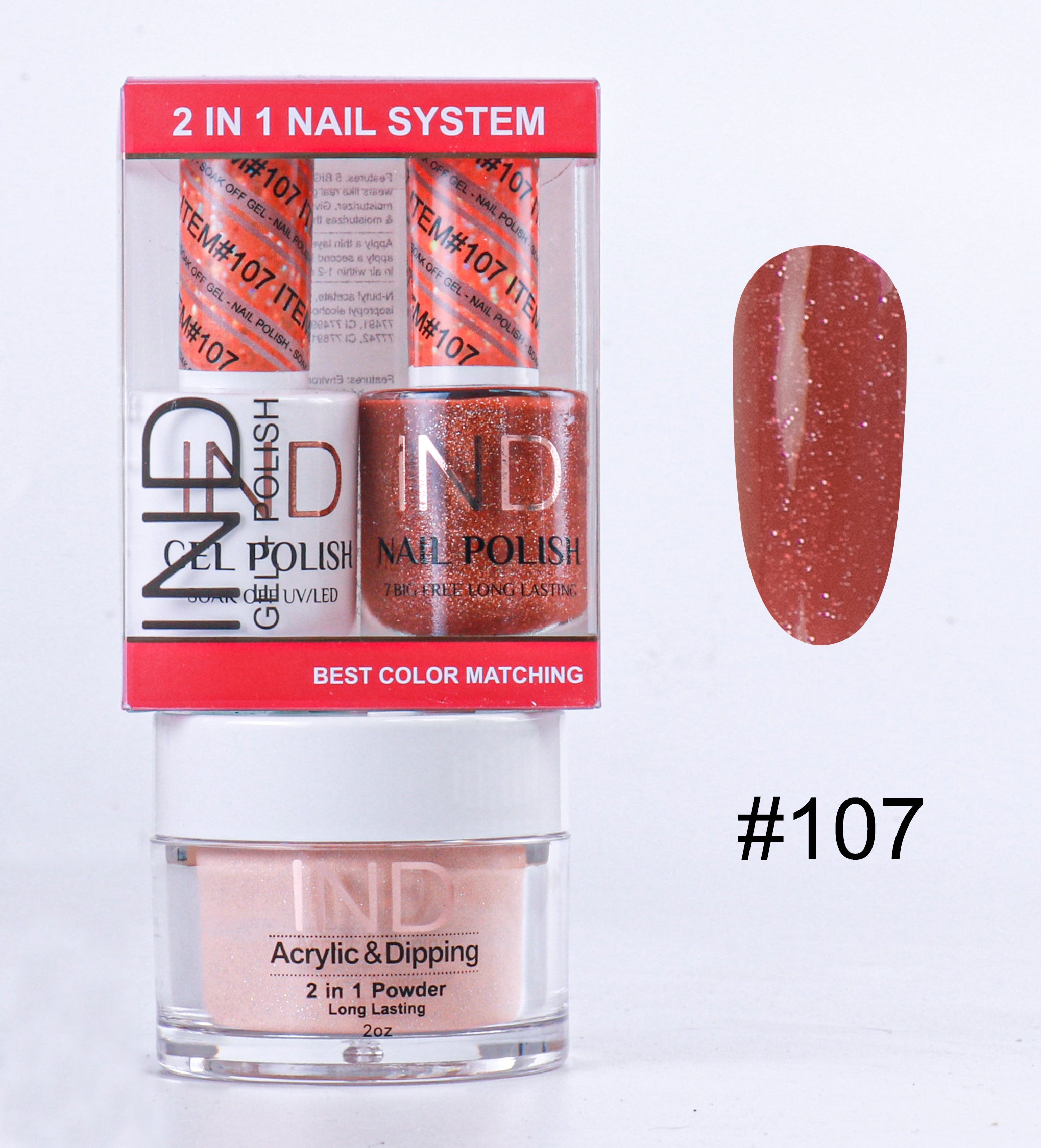 IND 3 IN 1 Combo Gel +Lacquer+dipping powder - #107