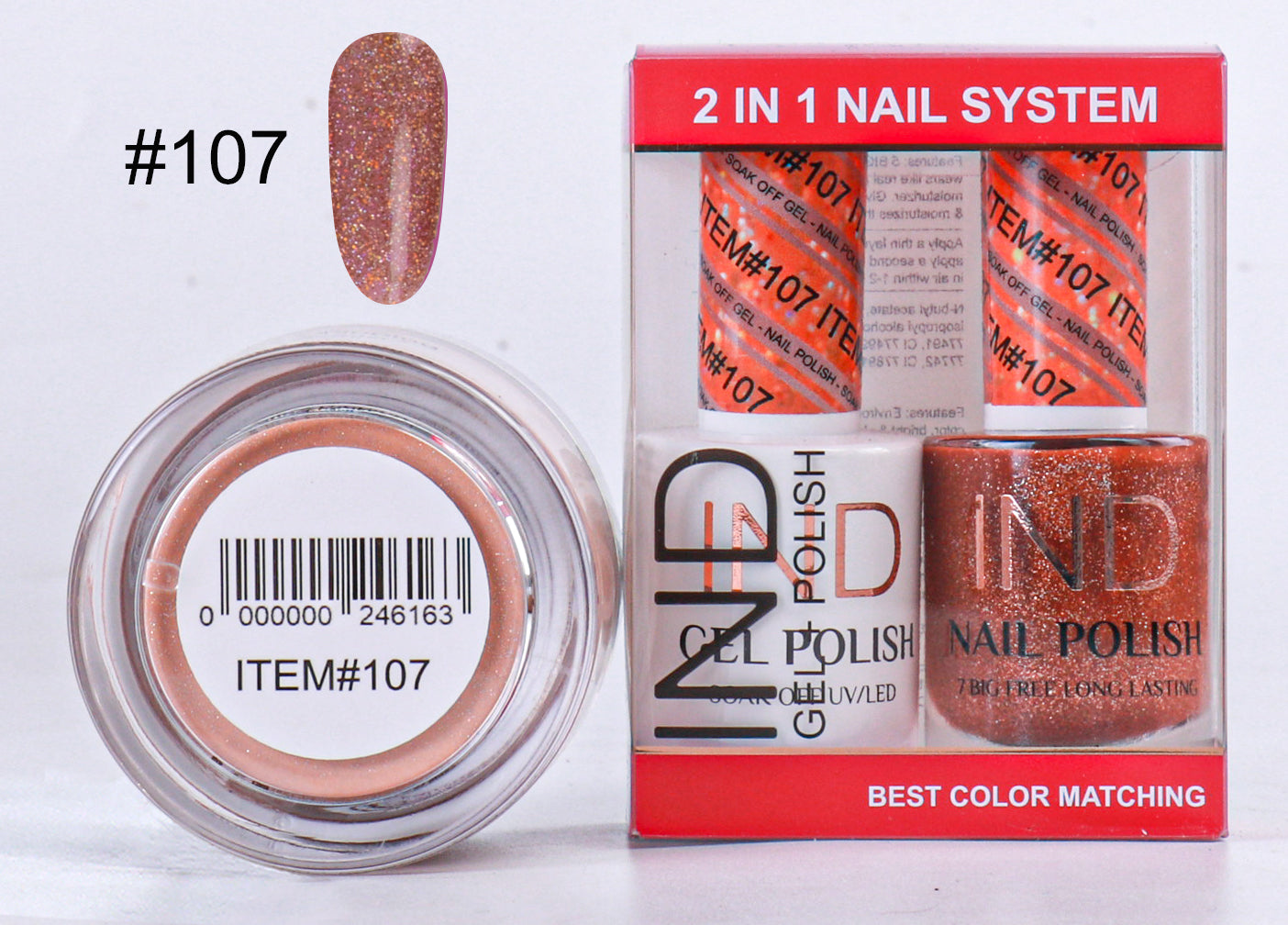 IND 3 IN 1 Combo Gel +Lacquer+dipping powder - #107