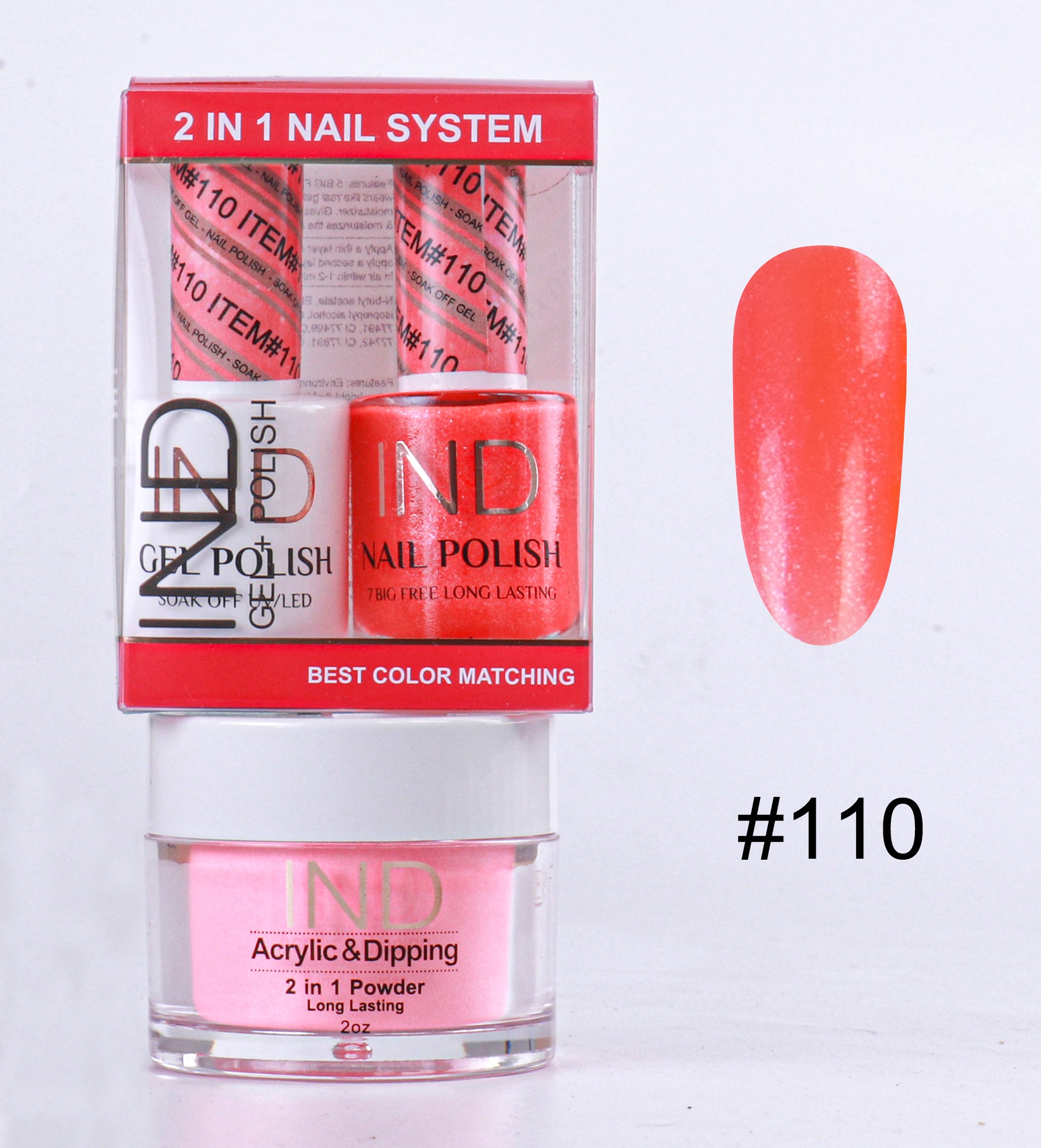 Combo IND 3 TRONG 1 Gel + Sơn mài + Phấn phủ - #110