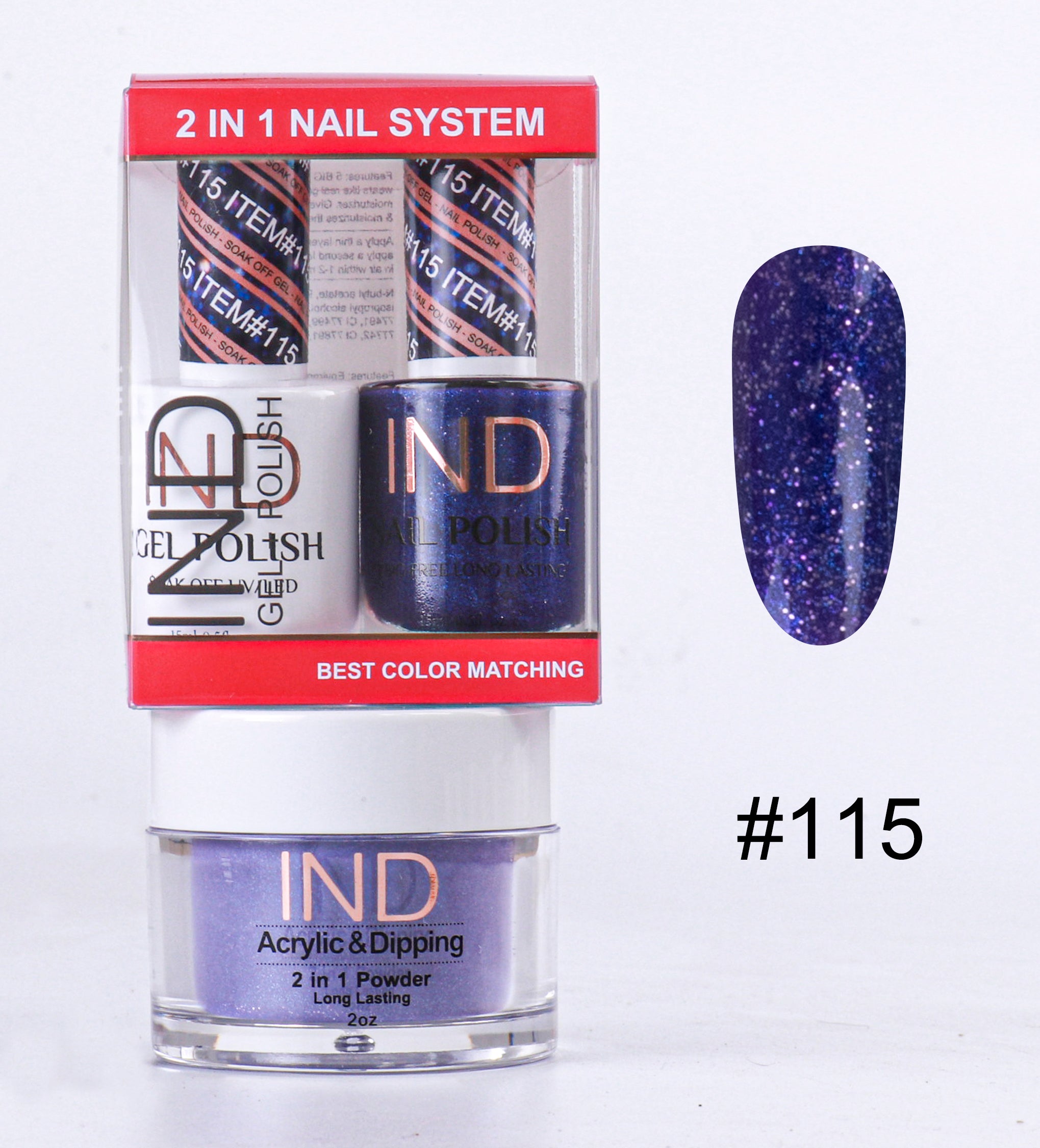 IND 3 IN 1 Combo Gel +Lacquer+dipping powder - #115