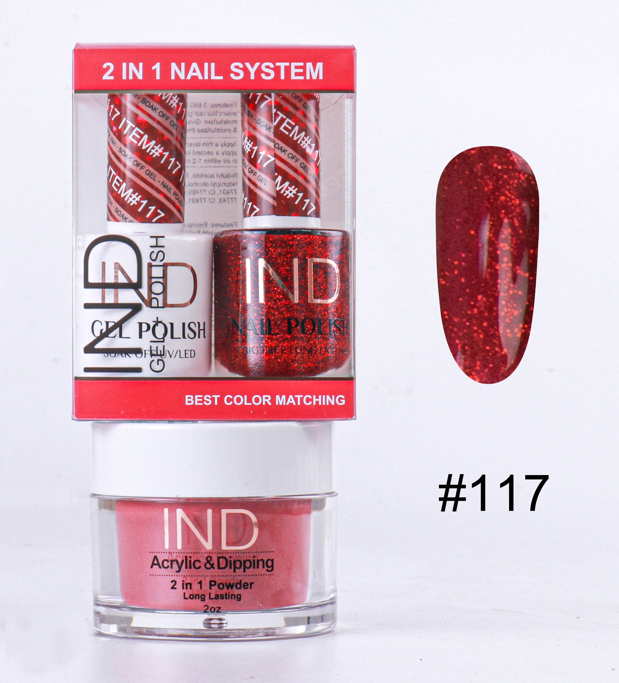 IND 3 IN 1 Combo Gel +Lacquer+dipping powder - #117