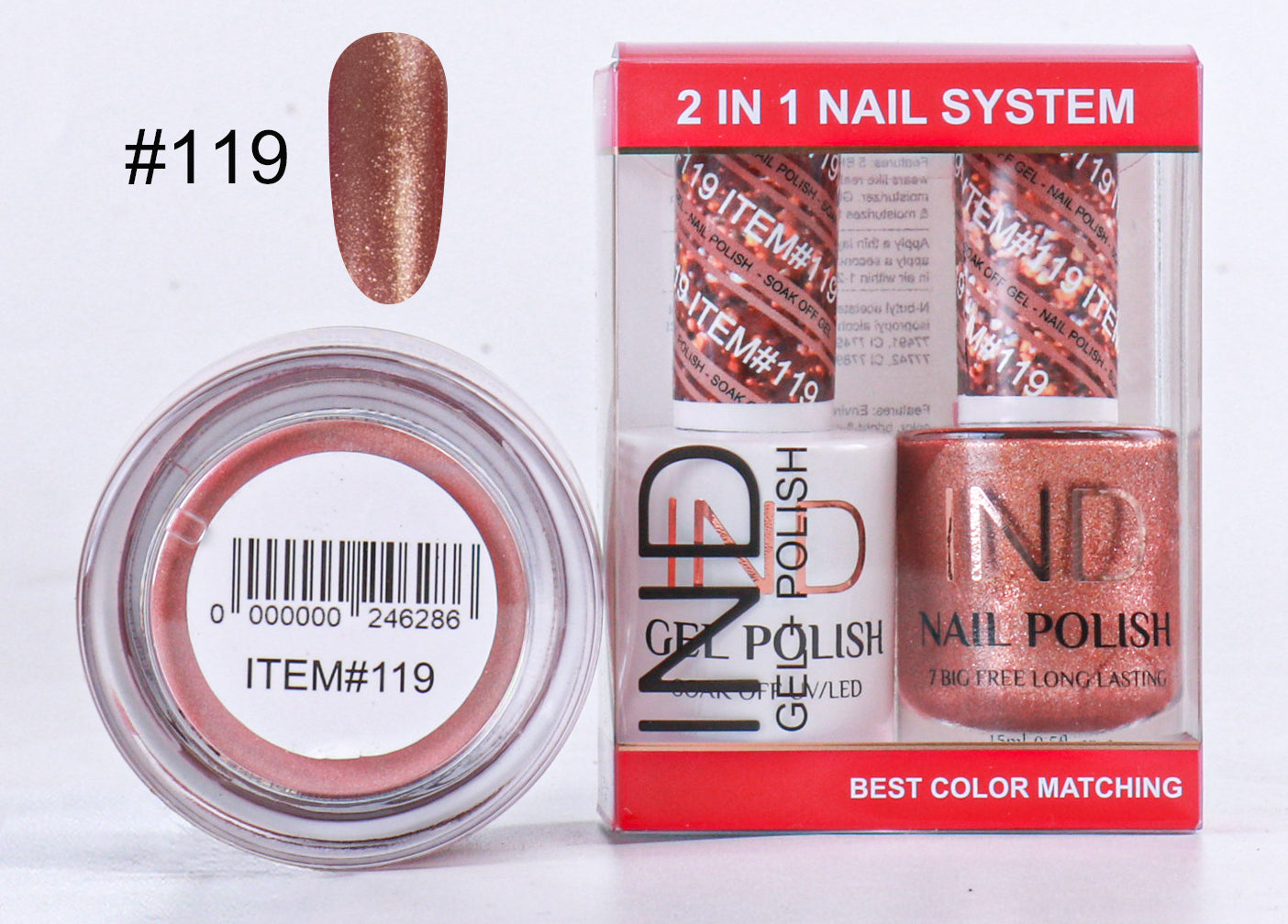 Combo IND 3 TRONG 1 Gel + Sơn mài + Phấn phủ - #119