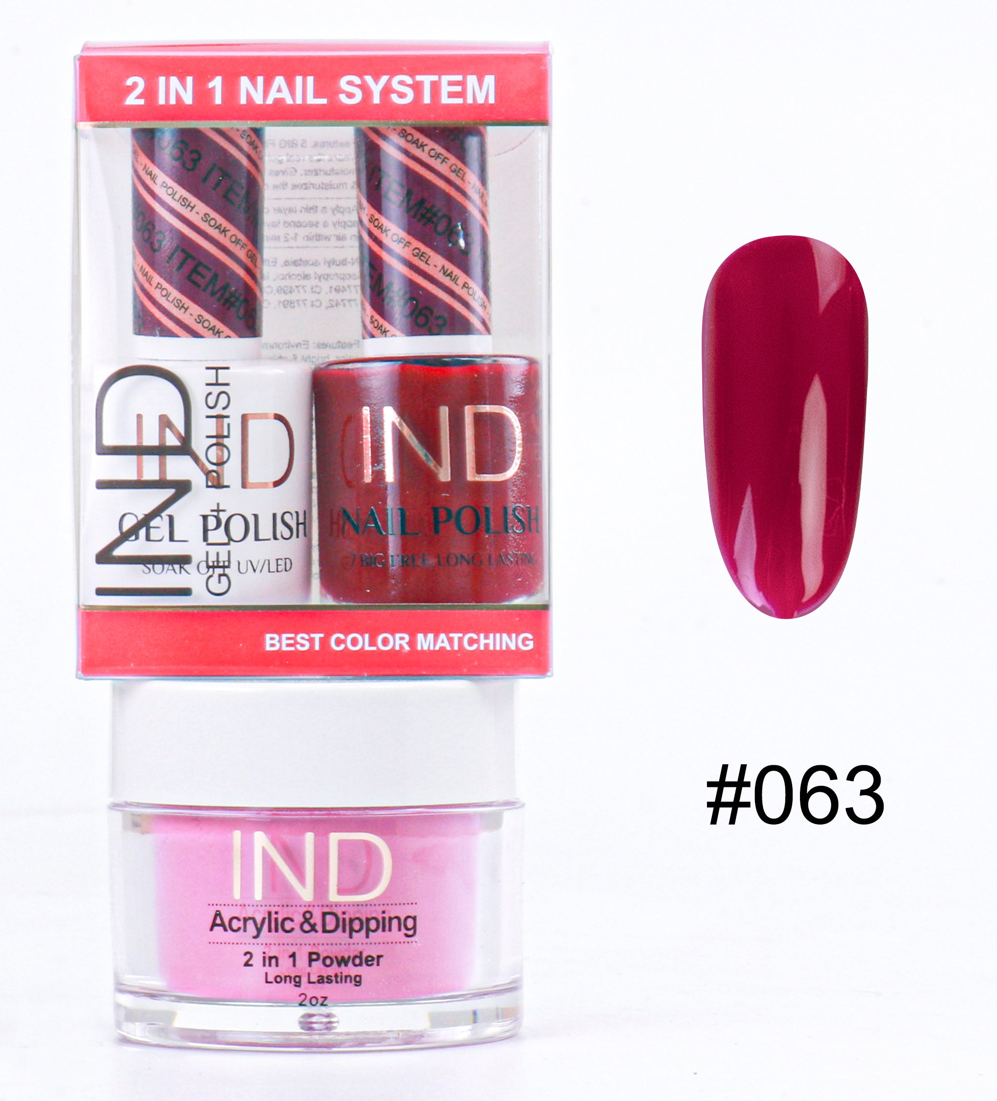 IND 3 IN 1 Combo Gel +Lacquer+dipping powder - #63