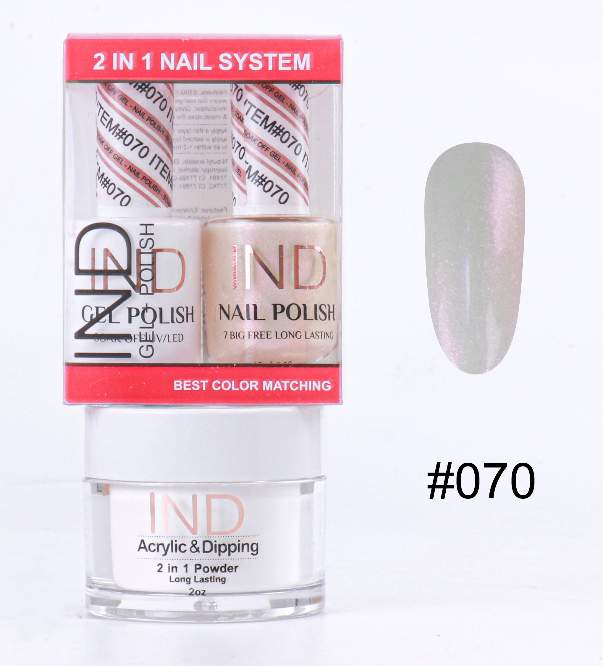 IND Combo 3 TRONG 1 Gel + Sơn mài + Phấn phủ - #70