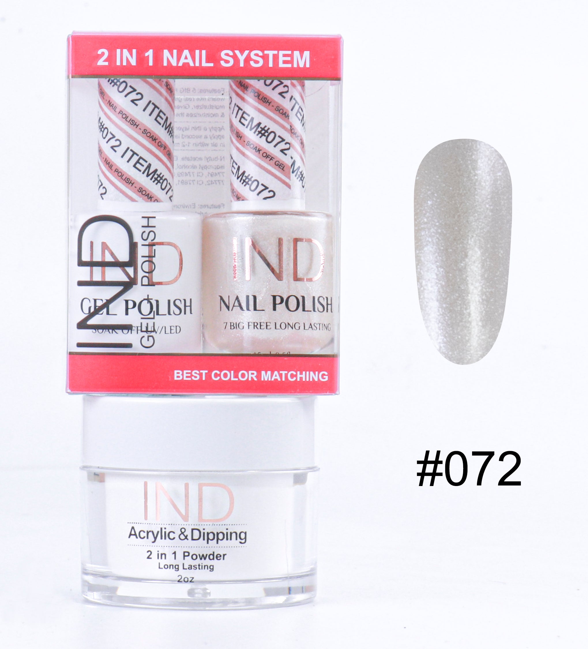 IND Combo 3 TRONG 1 Gel + Sơn mài + Phấn phủ - #72