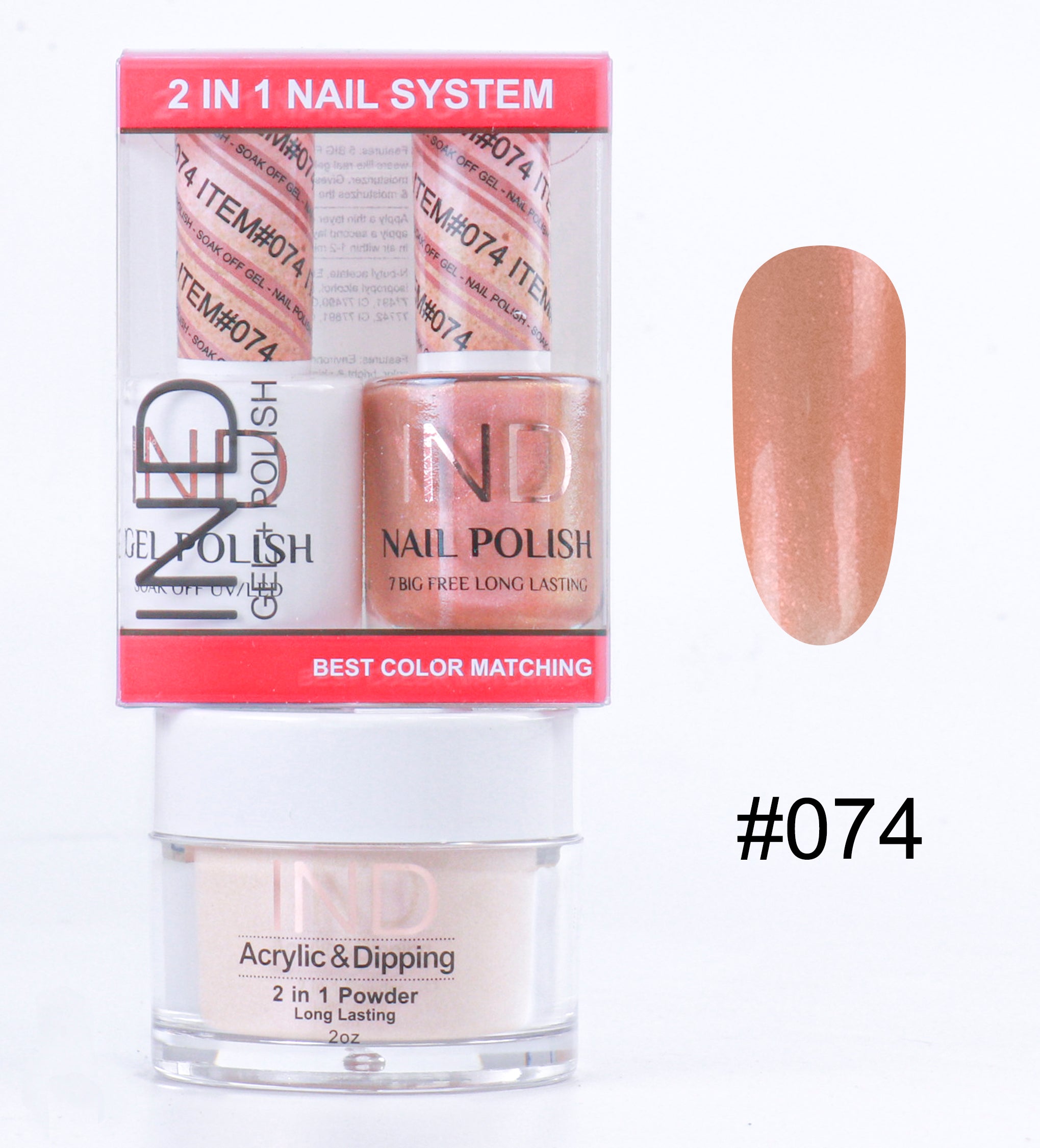 Combo IND 3 TRONG 1 Gel + Sơn mài + Phấn phủ - #74