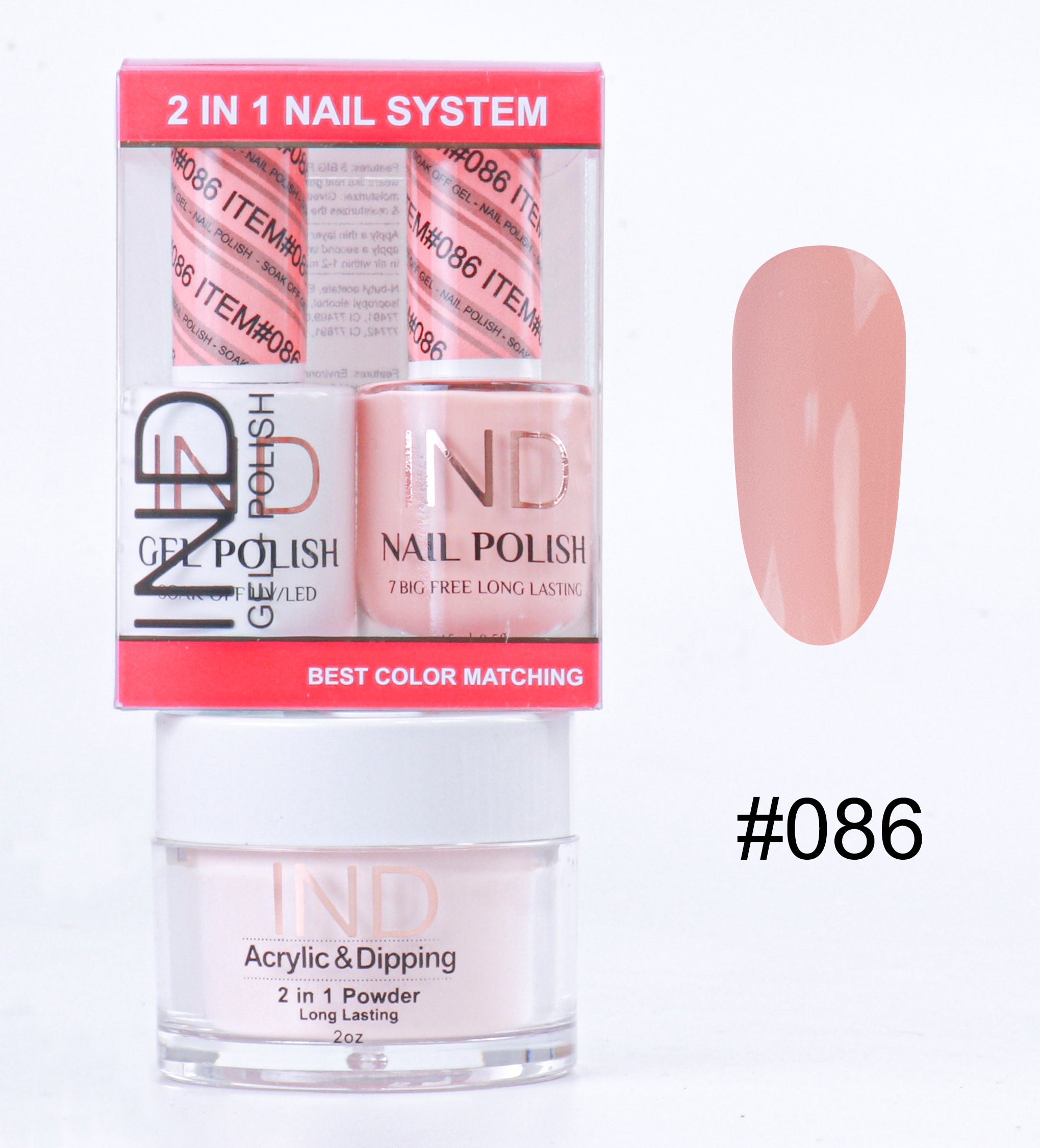 IND 3 IN 1 Combo Gel +Lacquer+dipping powder - #86