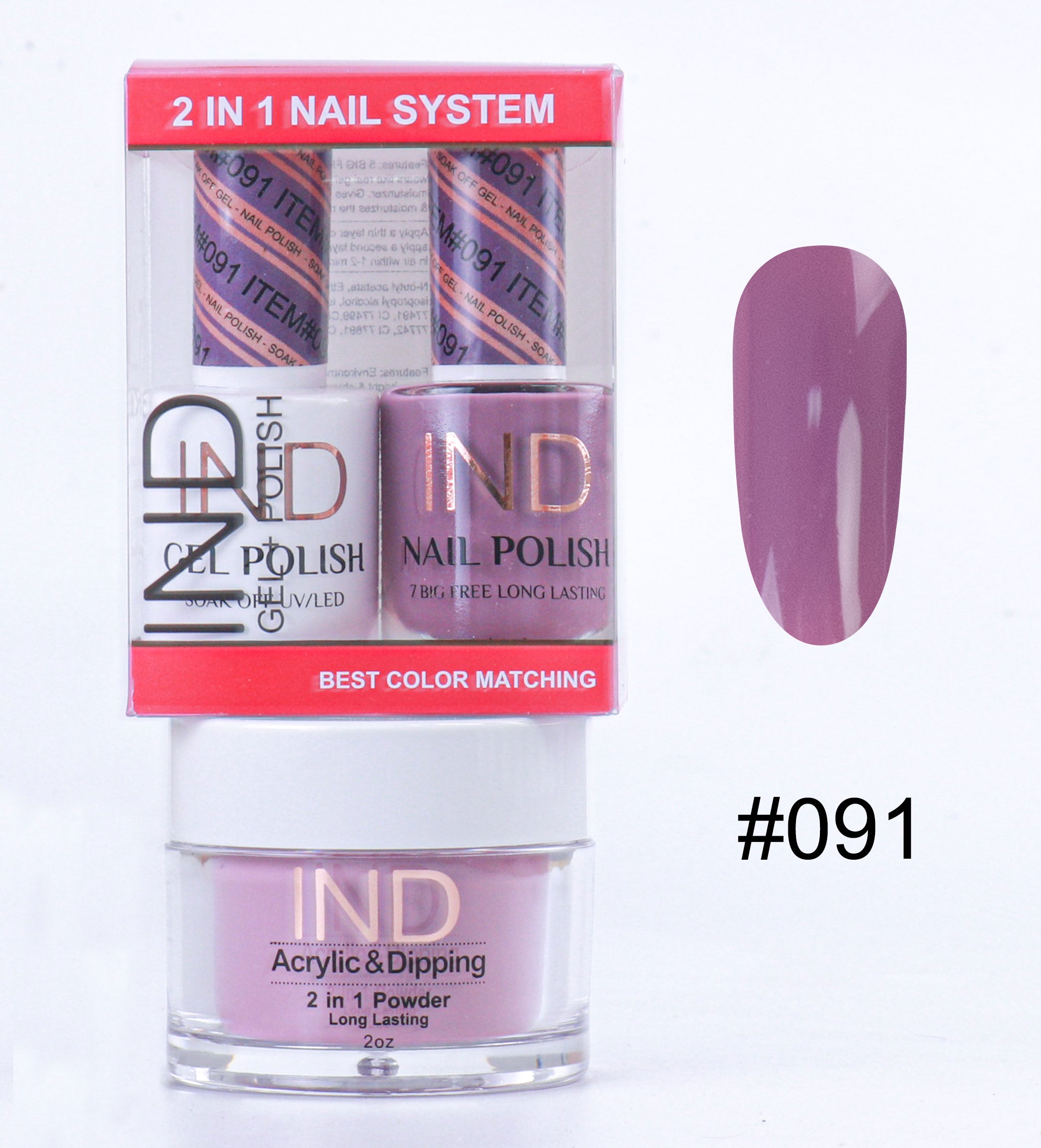 IND 3 IN 1 Combo Gel +Lacquer+dipping powder - #91