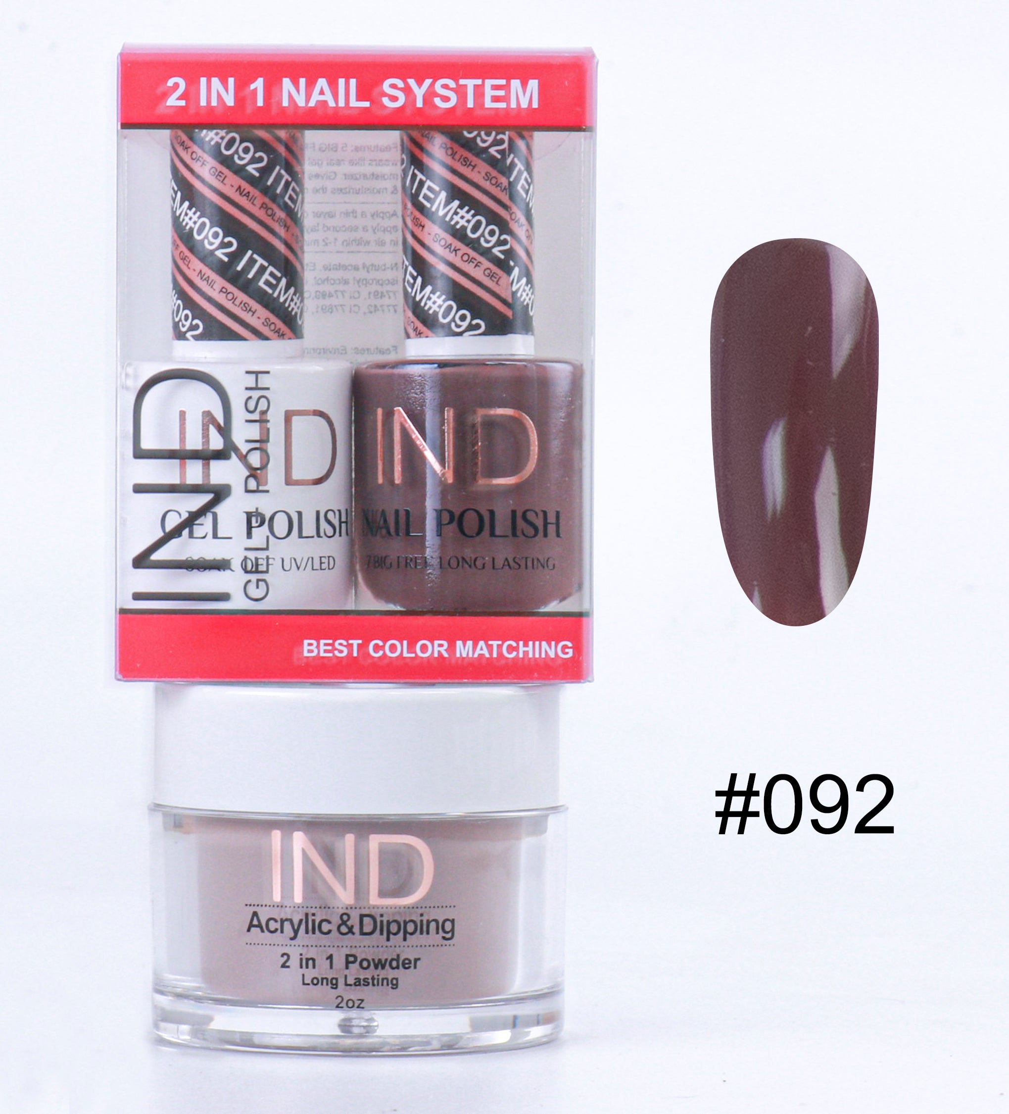 IND 3 IN 1 Combo Gel +Lacquer+dipping powder - #92